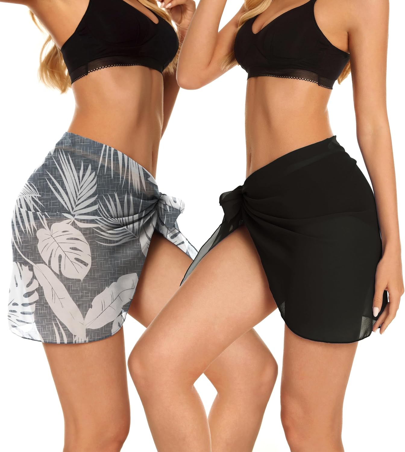 CHICGAL 2 Pieces Women Beach Sarong Bathing Suit Wrap Skirt Sheer Bikini Swimsuit Cover Ups for Swimwear - Image 6