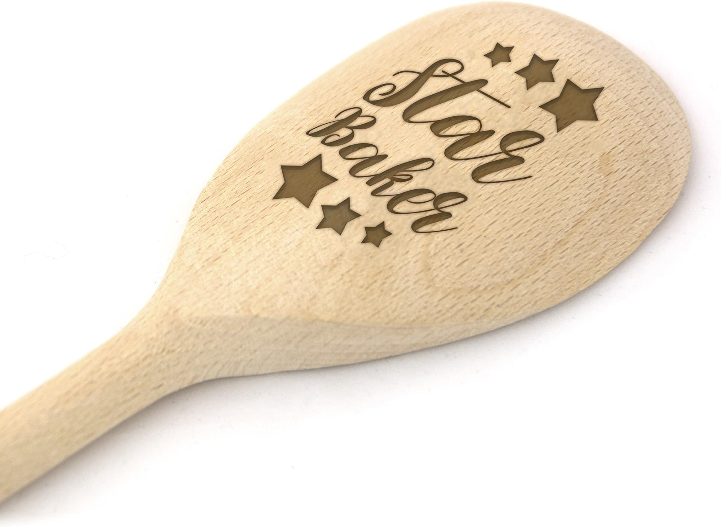 Star Baker Wooden Baking Spoon 12" Kitchen Novelty Gift Laser Engraved