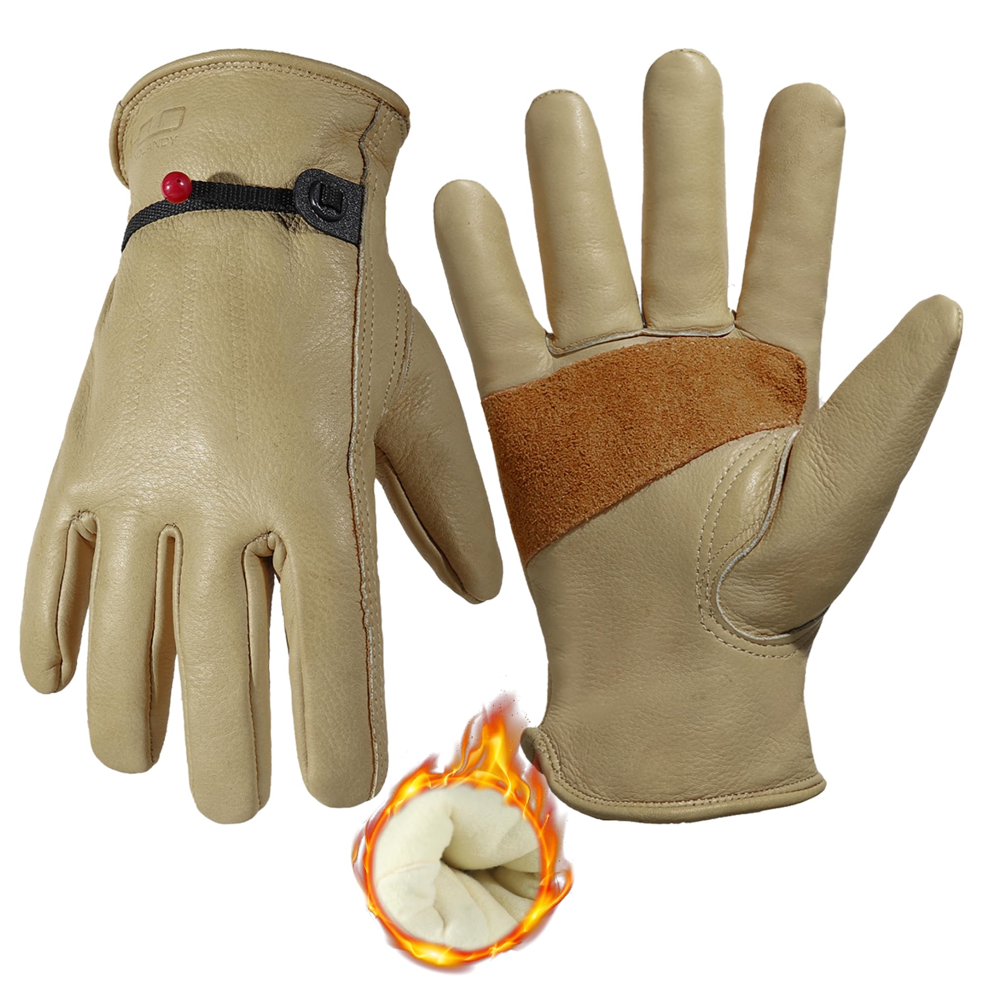 HANDLANDY Winter Leather Work Gloves