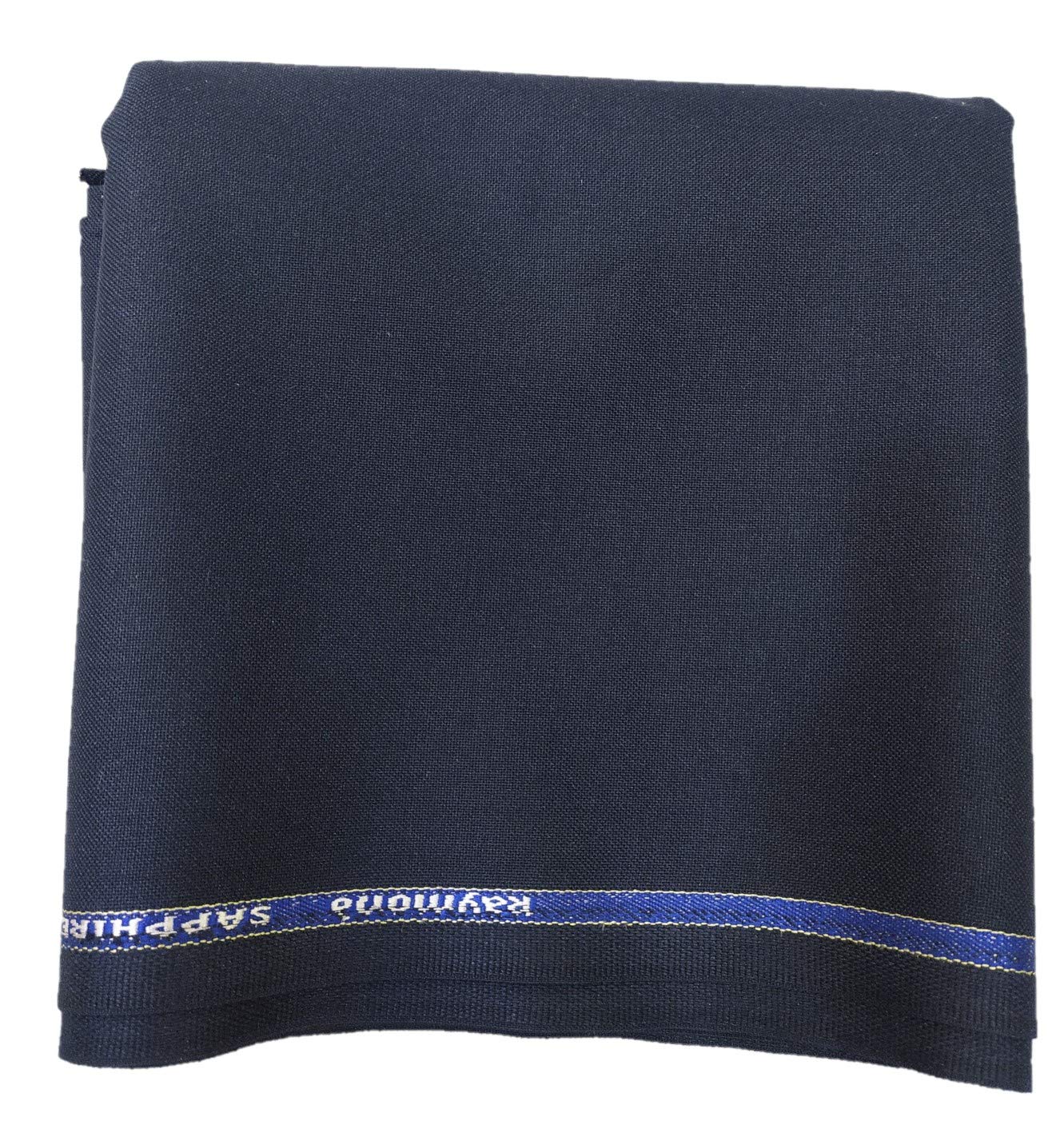 Men's Wool Blend 3 m Unstitched Suit Fabric (Blue, Free Size)