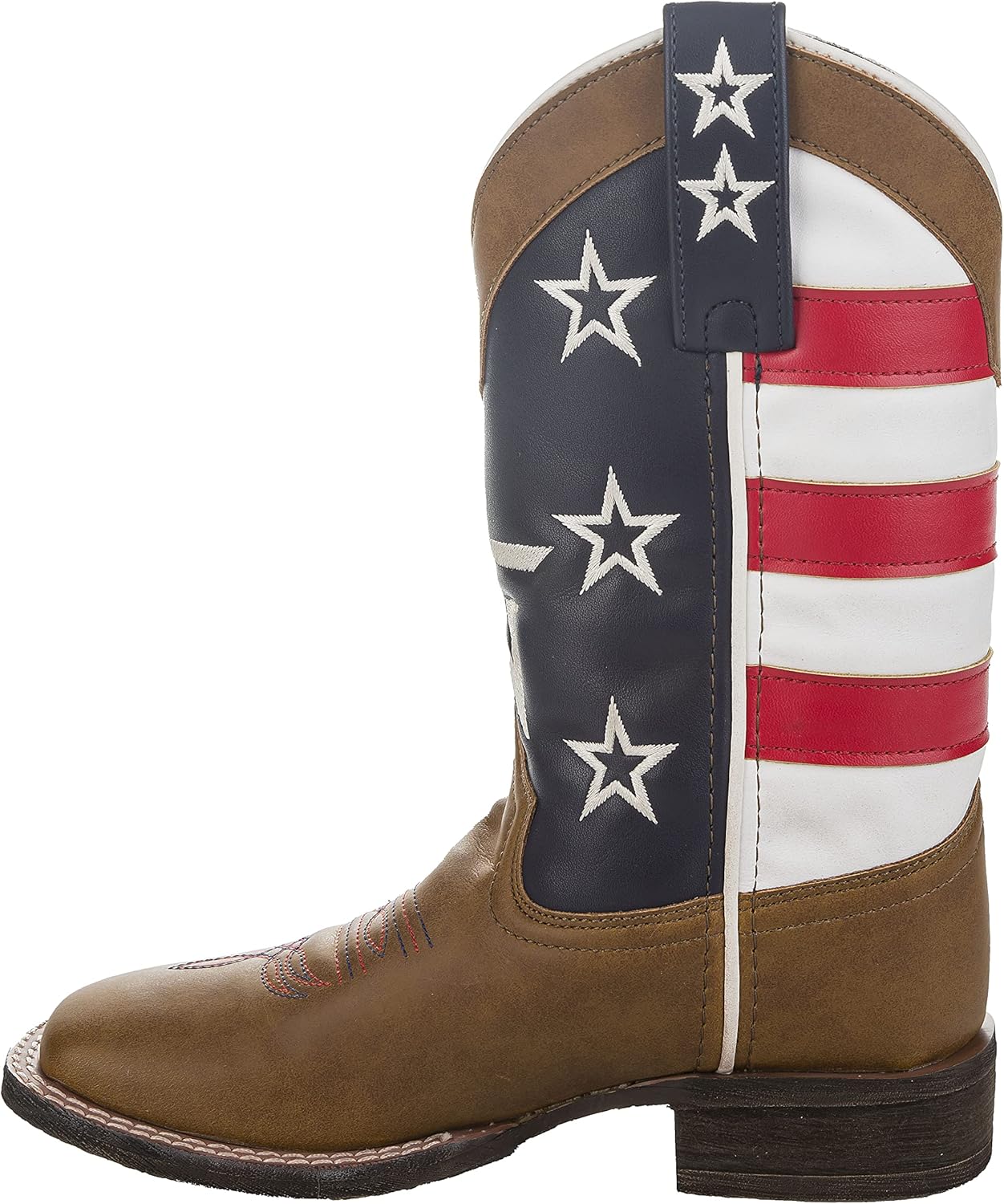 TuffRider Children's American Flag Cowboy Western Boot- 12- Brown