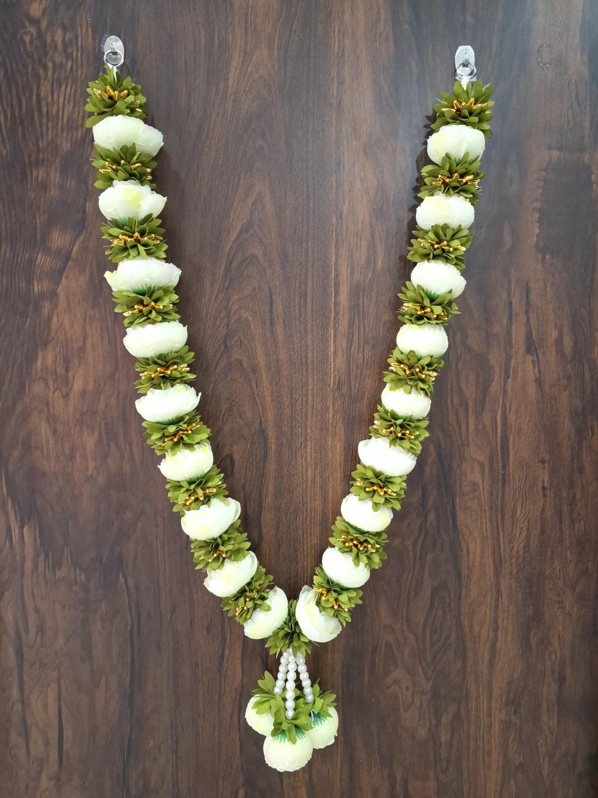 The Artisan Workshop | Cloth Rose mala/Flower mala/Flower Garland/Cloth Flower Size h-18 inches L-14inches (Light Green) (B0D8V39YN1) Amazon Price History, Amazon Price Tracker