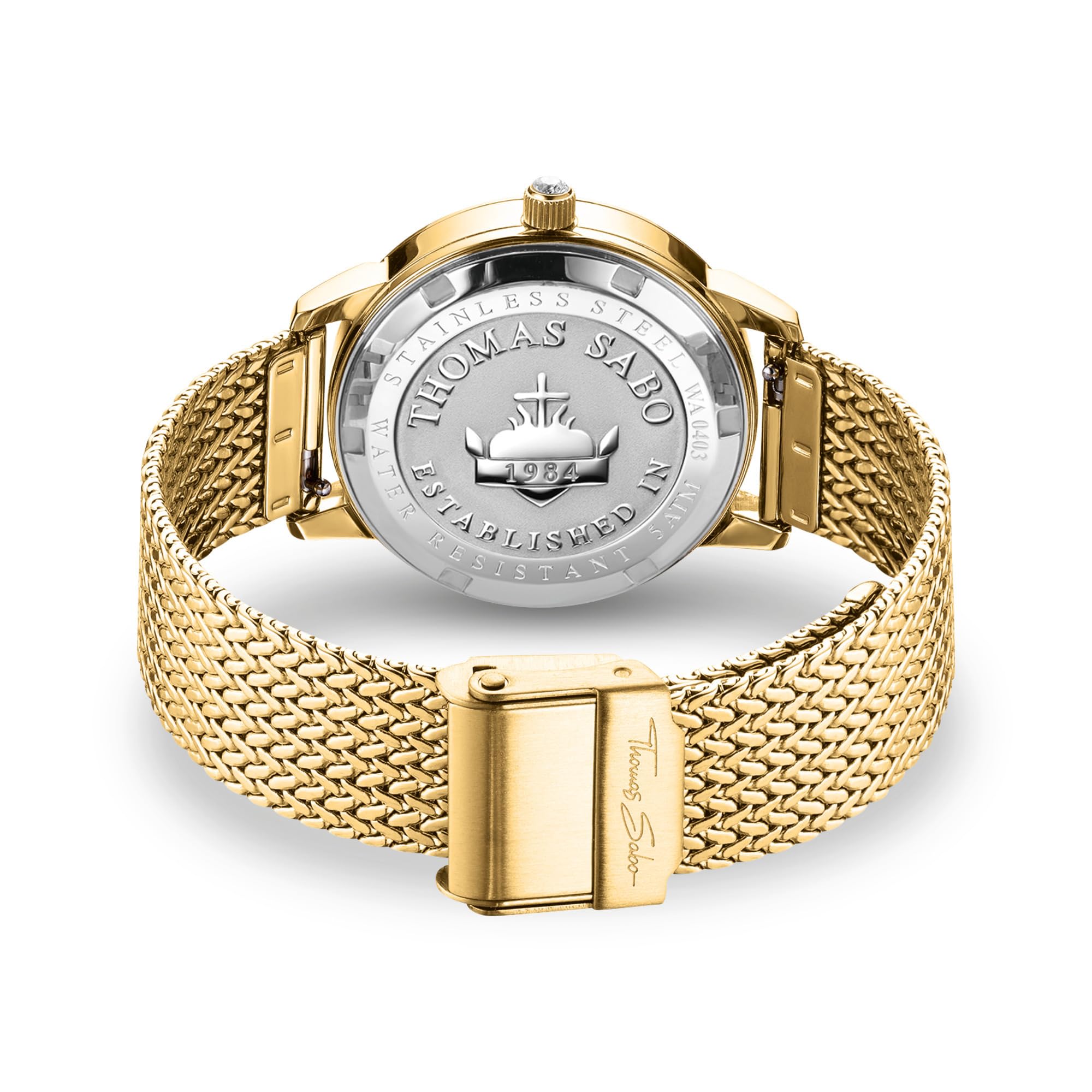 THOMAS SABO Uhr Cosmic Amulet mit Zifferblatt in Dunkelblau gelbgoldfarben Edelstahl, Edelstahl Gelbgoldfarben