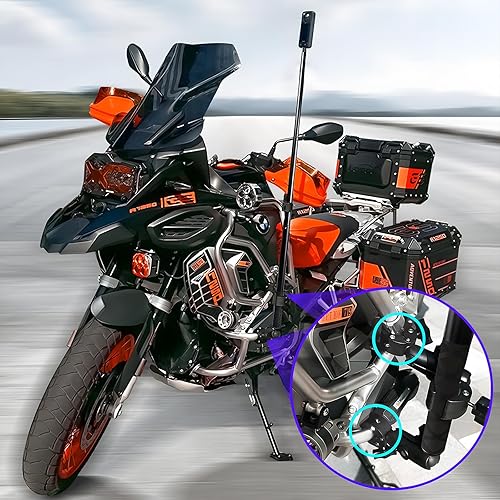 Miniatura 2 de Soporte de abrazadera para manillar de motocicleta con palo selfie invisible de 47.3 pulgadas, compatible con cámara de acción Insta360 ONE X3 X2 X