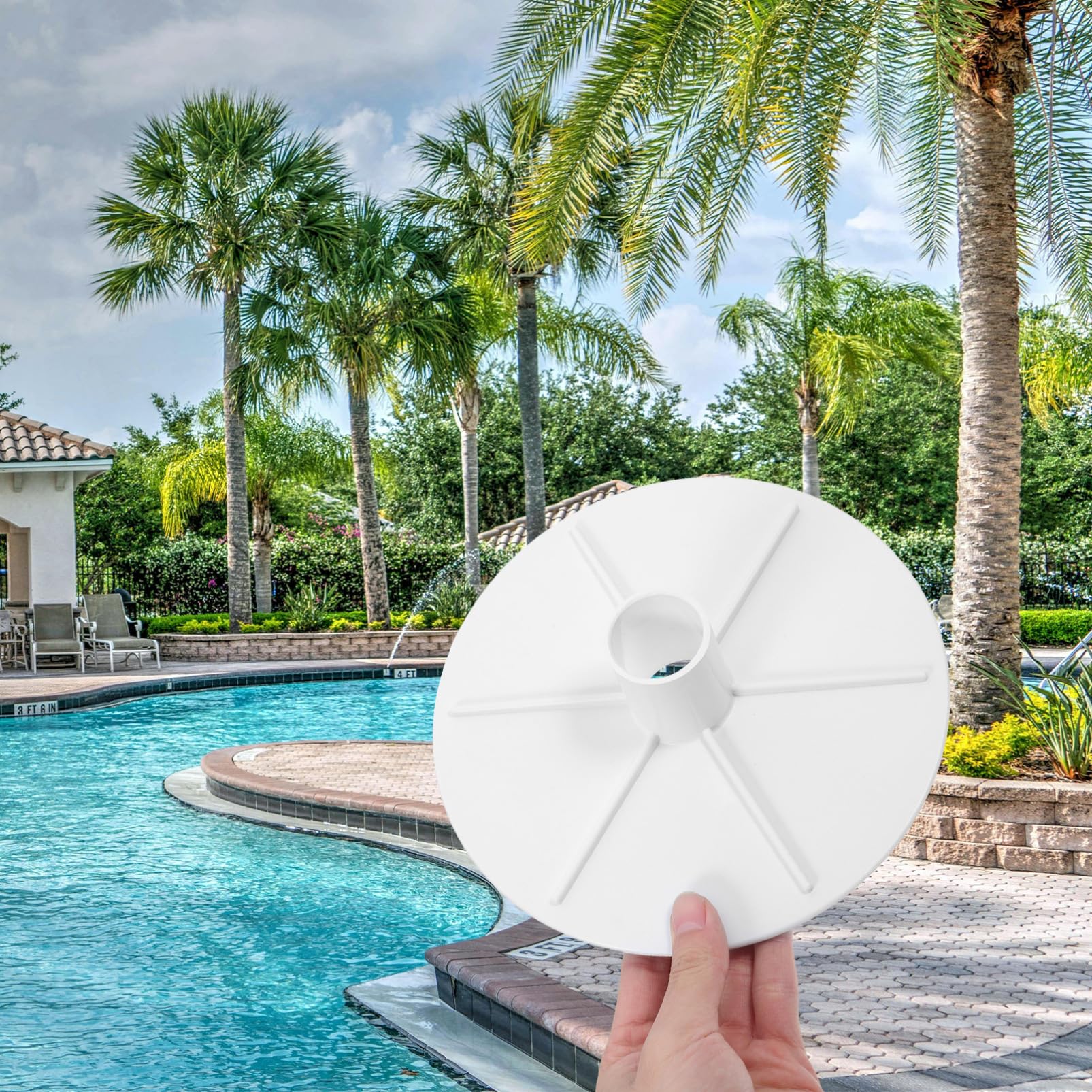 TOYANDONA 5 Pièces Plaque Adaptation pour Skimmer de Piscine Couvercle pour Aspirateur de Piscine Accessoire Compatible avec Skimmers Inground pour Entretien de