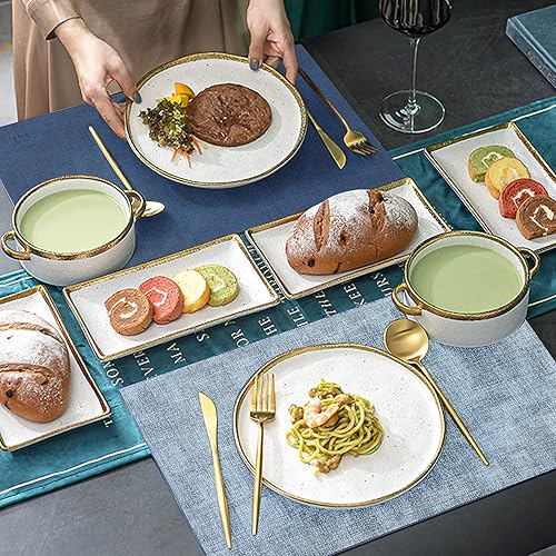 Miniatura 8 de SUEH DESIGN Juego de 6 manteles individuales de cuero, reversibles, resistentes al calor, impermeables, antideslizantes, para mesa de comedor,