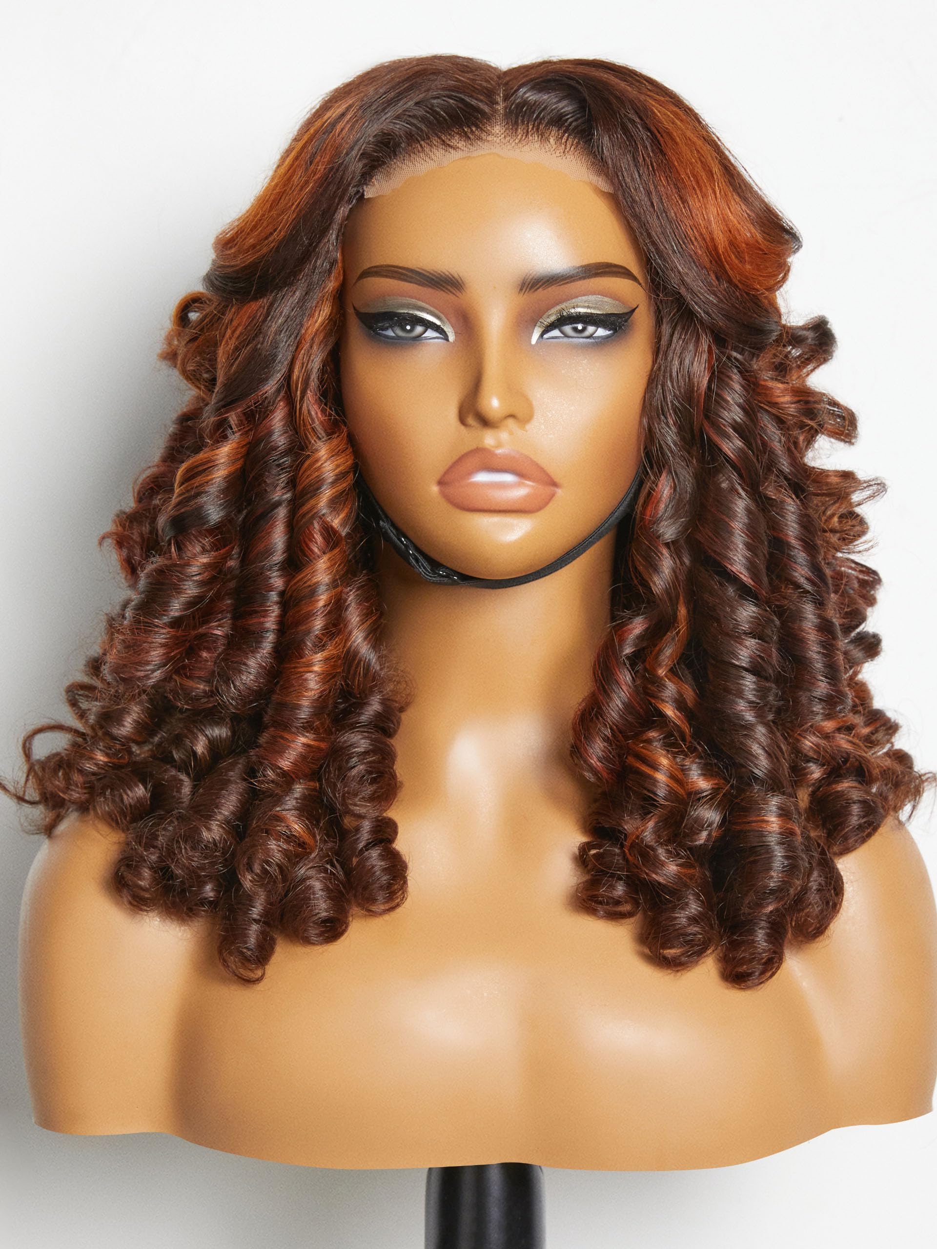 LUVME 4x4 Lace Front Wigs Human Hair Long Ombre Brown Wavy Wig for Women 18 Inch Glueless Wigs Human Hair Pre Plucked Pre Cut Frontal Wigs Human Hair