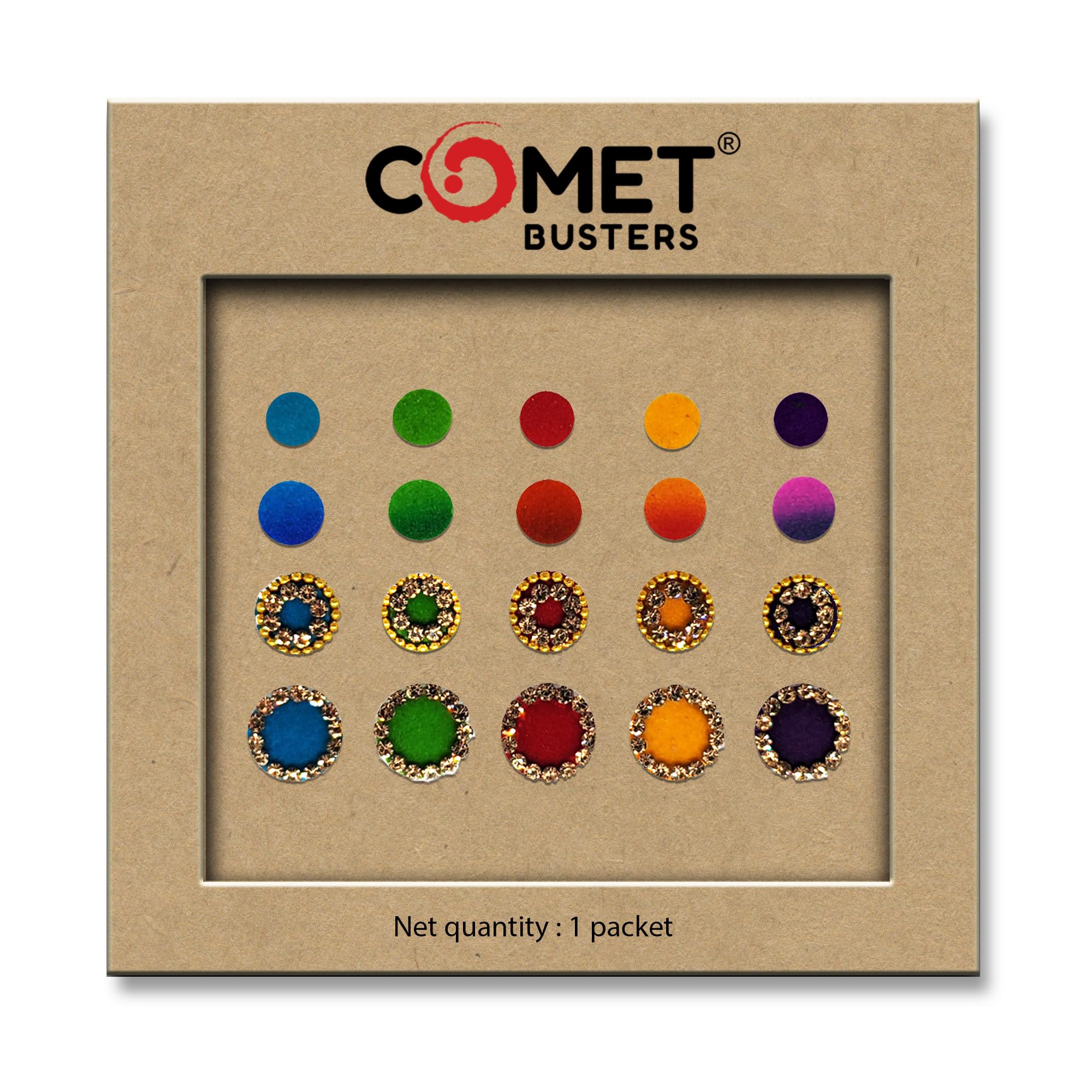 Comet Busters Fancy Mix Assorted Multicolor Round Bindis (BIN1770)-picture-18