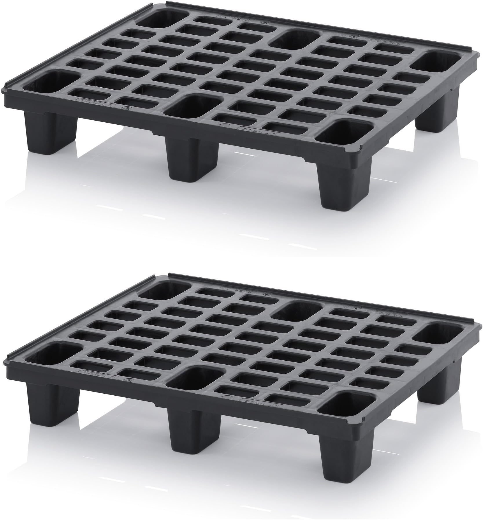 2x Light Pallet 80 x 60 Plastic Pallets in 1/2 Euro Pallets with Free Ruler * Half Pallet Set of 2