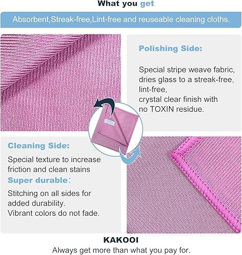 Miniatura 3 de KAKOOI Paños de limpieza absorbentes de microfibra de vidrio, 13.78 x 15.75 pulgadas (paquete de 6, azul y ciruela)