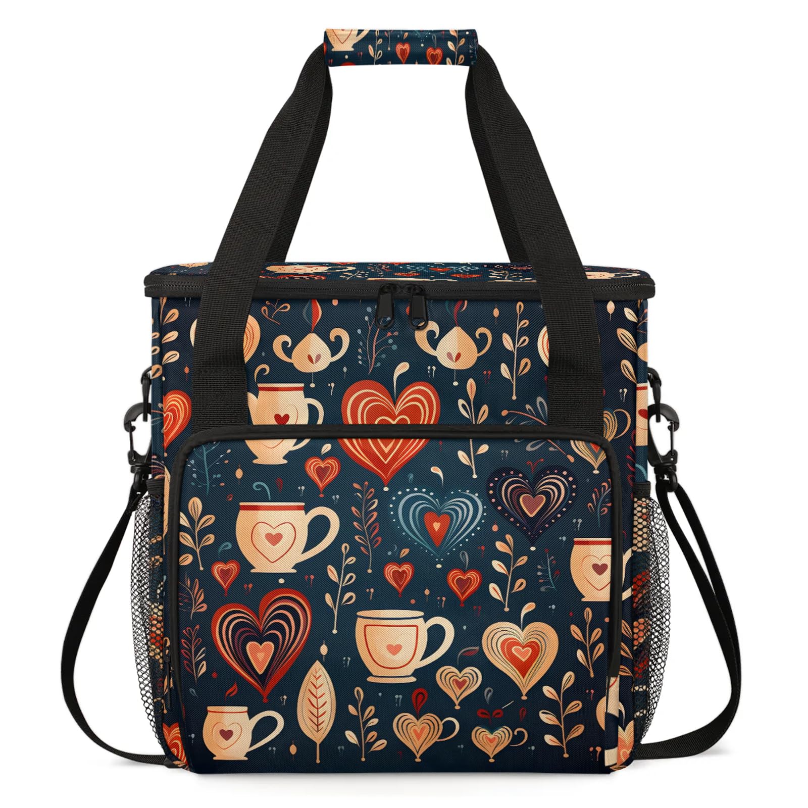 Coffee Maker Travel Bag Compatible with Keurig K-Mini or K-Mini Plus, Single Serve Coffee Brewer Carrying Case with Multiple Pockets for K-Cup Pods, Storage Bag With Shoulder Strap(Bag Only)
