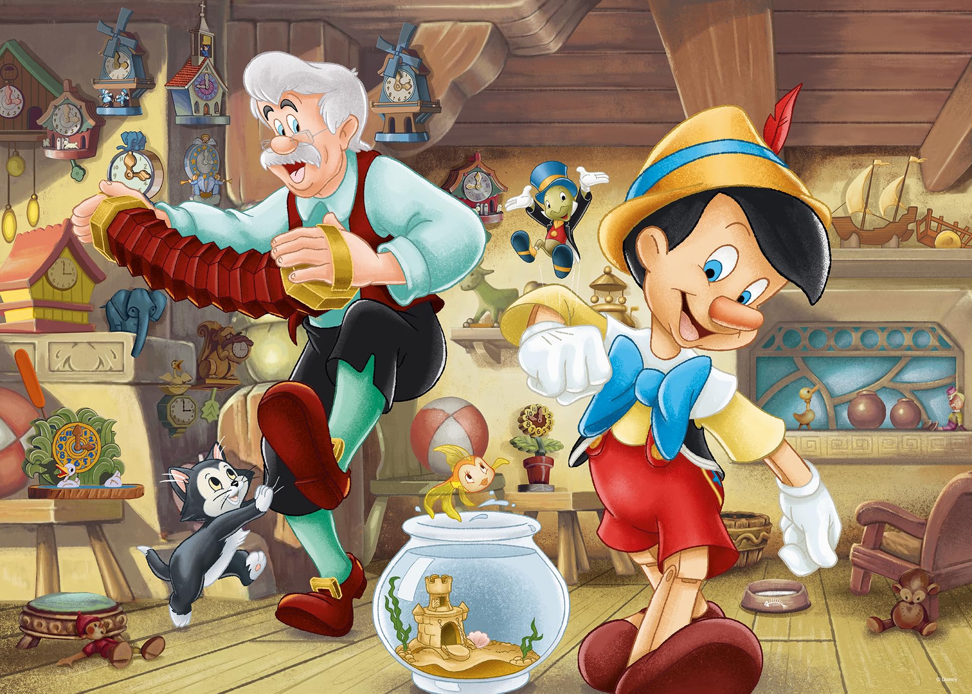 Ravensburger Disney Pinocchio - 1000 Piece Jigsaw Puzzles - Gifts for Adults and Kids Age 12 Years Up, Multicolor