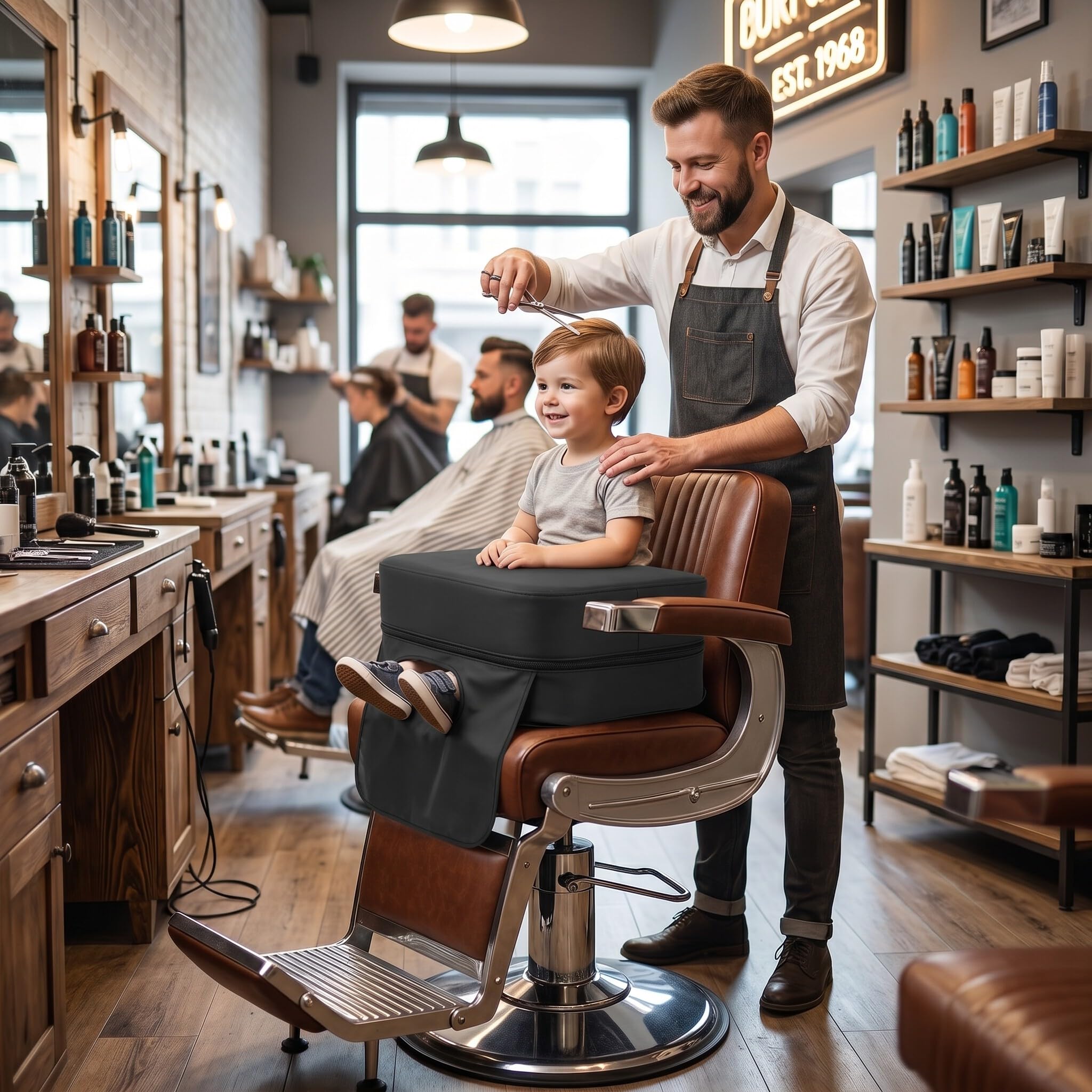 Sitzerhöhung Friseur Kinder, Kindersitz Sitzerhöhung Friseursalon Kindersitzerhöhung Friseur Friseurstuhl Sitzerhöhung Sitzkissen, Kindersitzkissen für Haarschneide-Styling