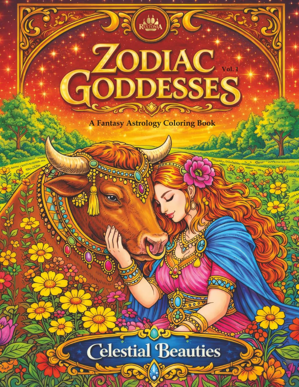 Zodiac Goddesses: A Fantasy Astrology Coloring Book