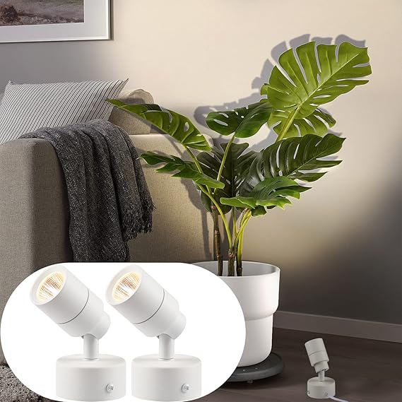 SUNVIE 2 Pack LED Up Lights Indoor Plant Spotlight, Accent Lights for Indoor Use Uplight, Warm