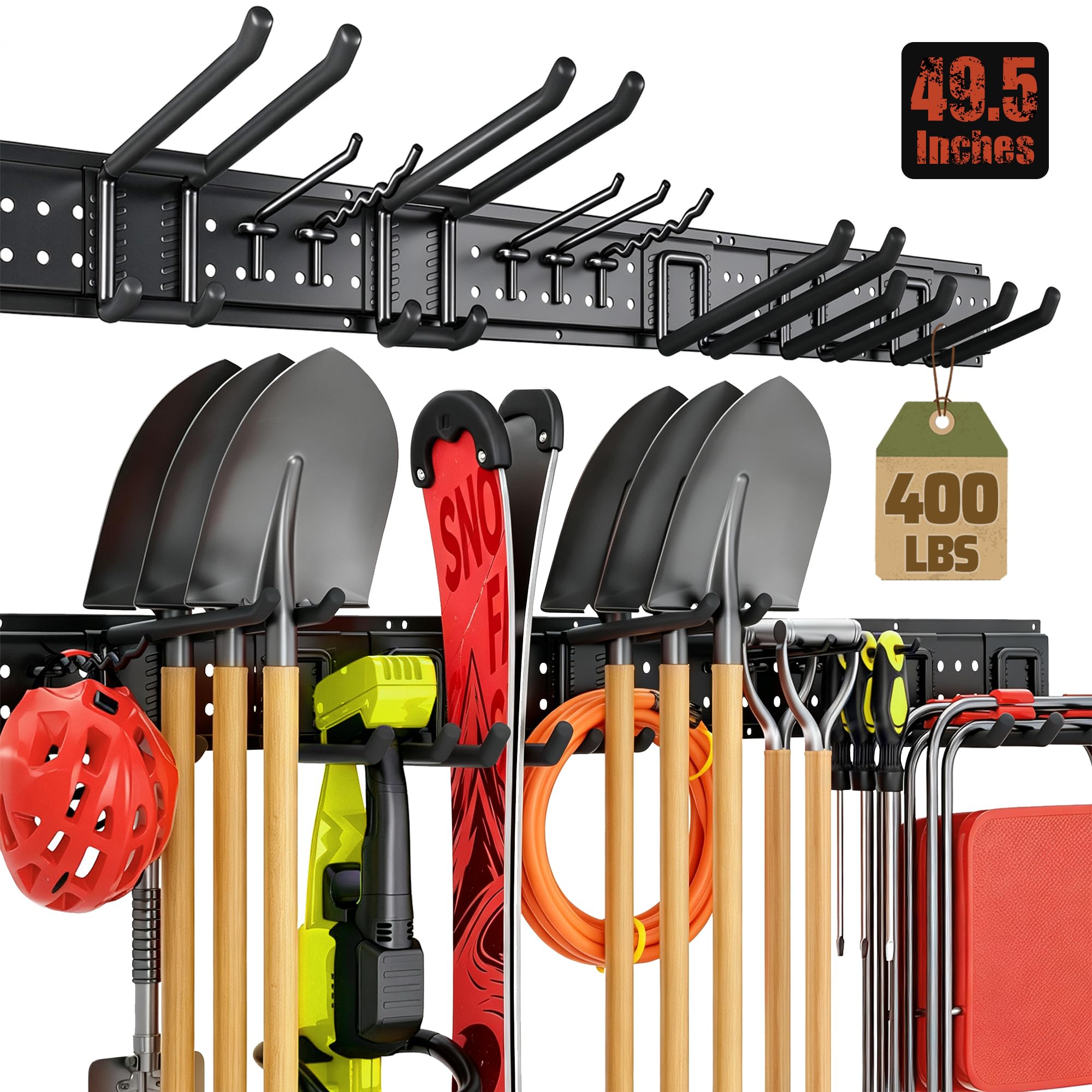 ZICANYCO Garage Tool Organizer Wall Mount 49.5 inches with 10 Adjustable