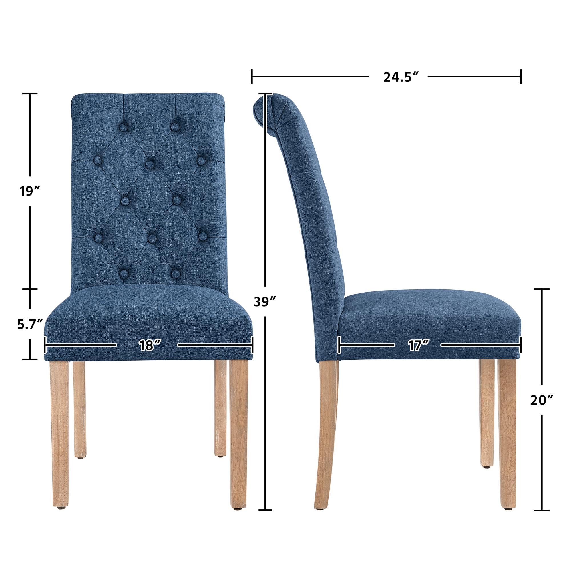 Yaheetech ダイニングチェア 4脚セット 46.5x54x81.5cm Amazon.com - Yaheetech Dining Chairs Set of 4 Fabric Upholstered