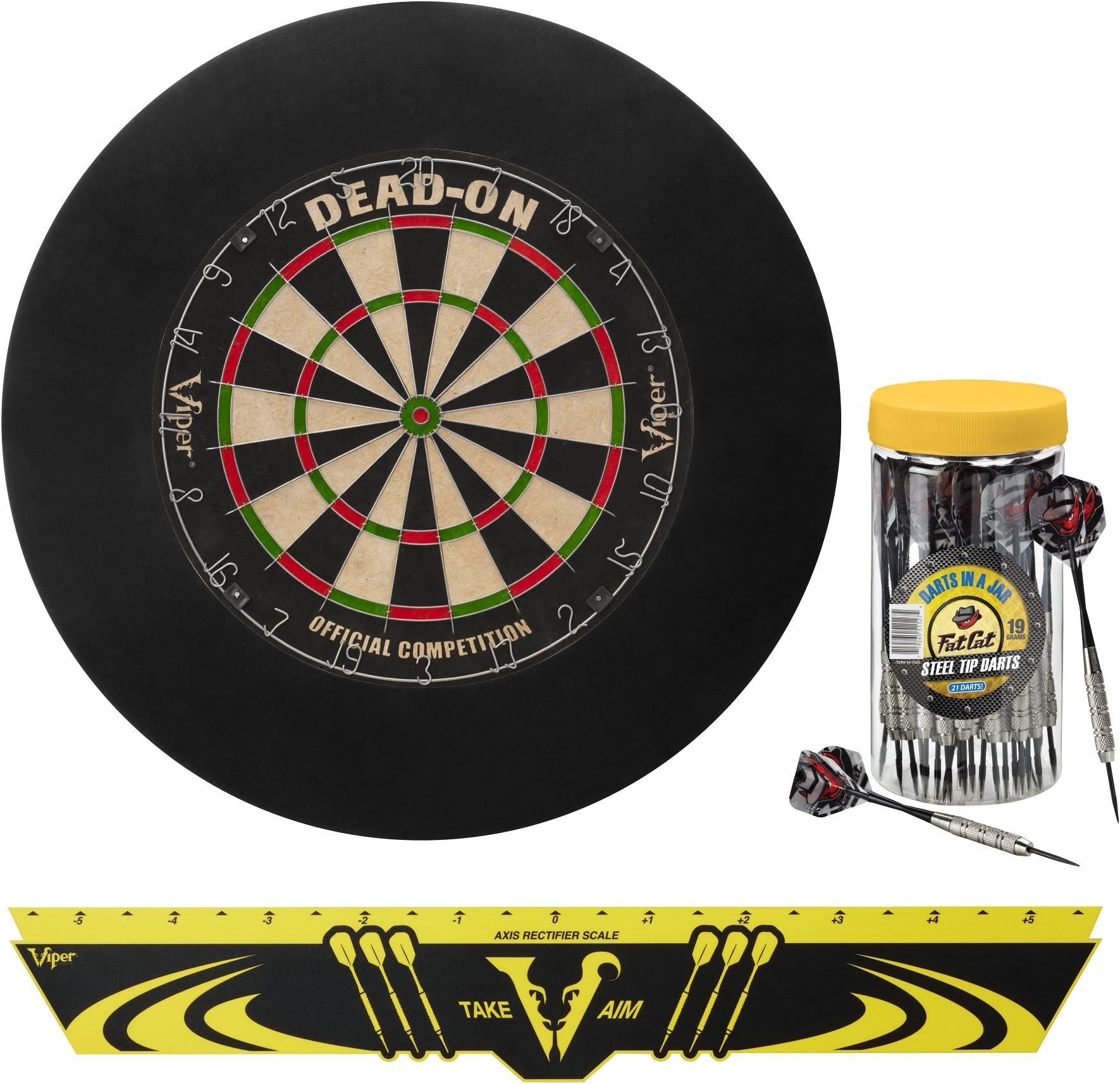 Viper Defender Backboard & Sisal/Bristle Steel Tip Dartboard Bundle