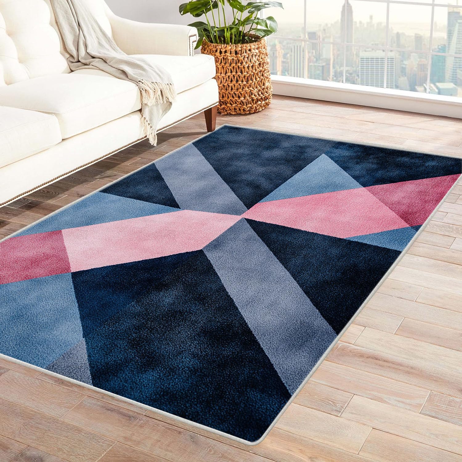 Abstrakcyjny nieregularny nadruk dywan 120 x 180 cm niebieski dywan do salonu i sypialni nowoczesny wystrój domu miękka trwała antypoślizgowa mata podłogowa do stylowych wnętrz