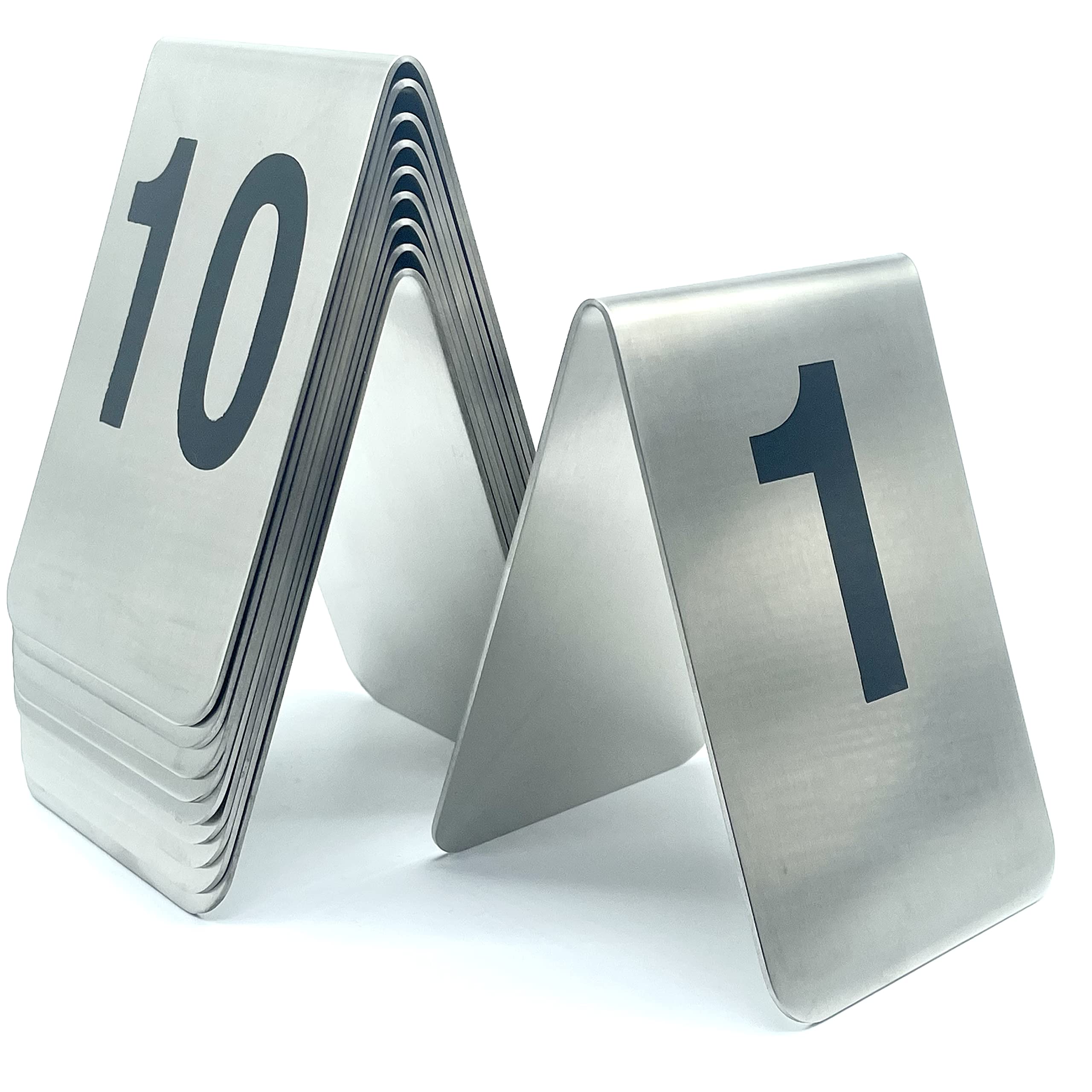 Metal Place Cards Stackable Tent Style Table Numbers,Place Card Holders for TRPG Wedding Party Restaurants Cafes Bars Gatherings Meeting Room Board
