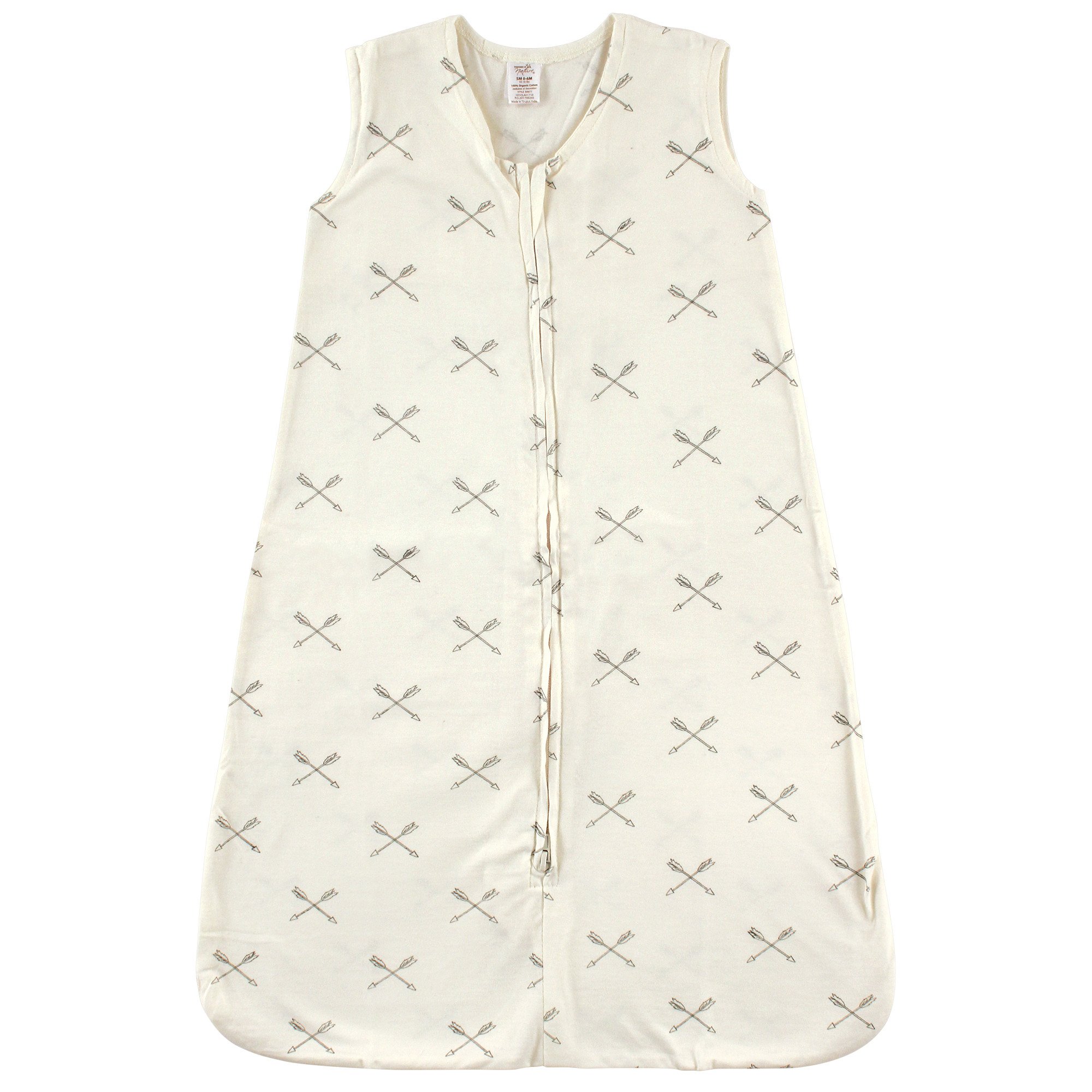 Touched by Nature Unisex Baby Organic Cotton Sleeveless Wearable Sleeping Bag, Sack, Blanket, Arrow, 18-24 Months