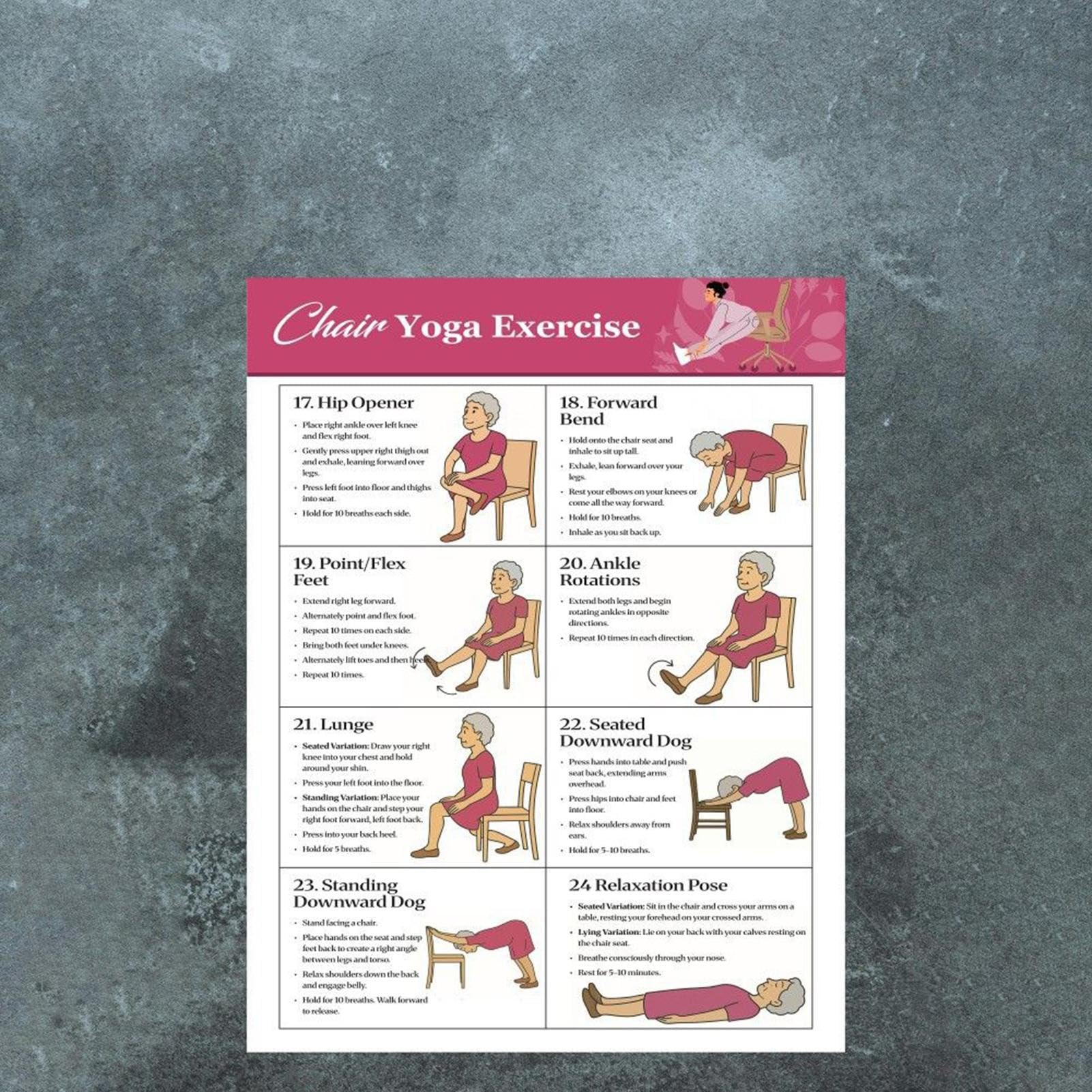 Plakat z ?wiczeniami krze?le dla seniorów, 11 elementów, plakat gimnastyczny w siedzeniu, bez boksu, stó? treningowy krze?le dla seniorów, do pilatesu, utraty wagi, domu, studia fitness, miejsca