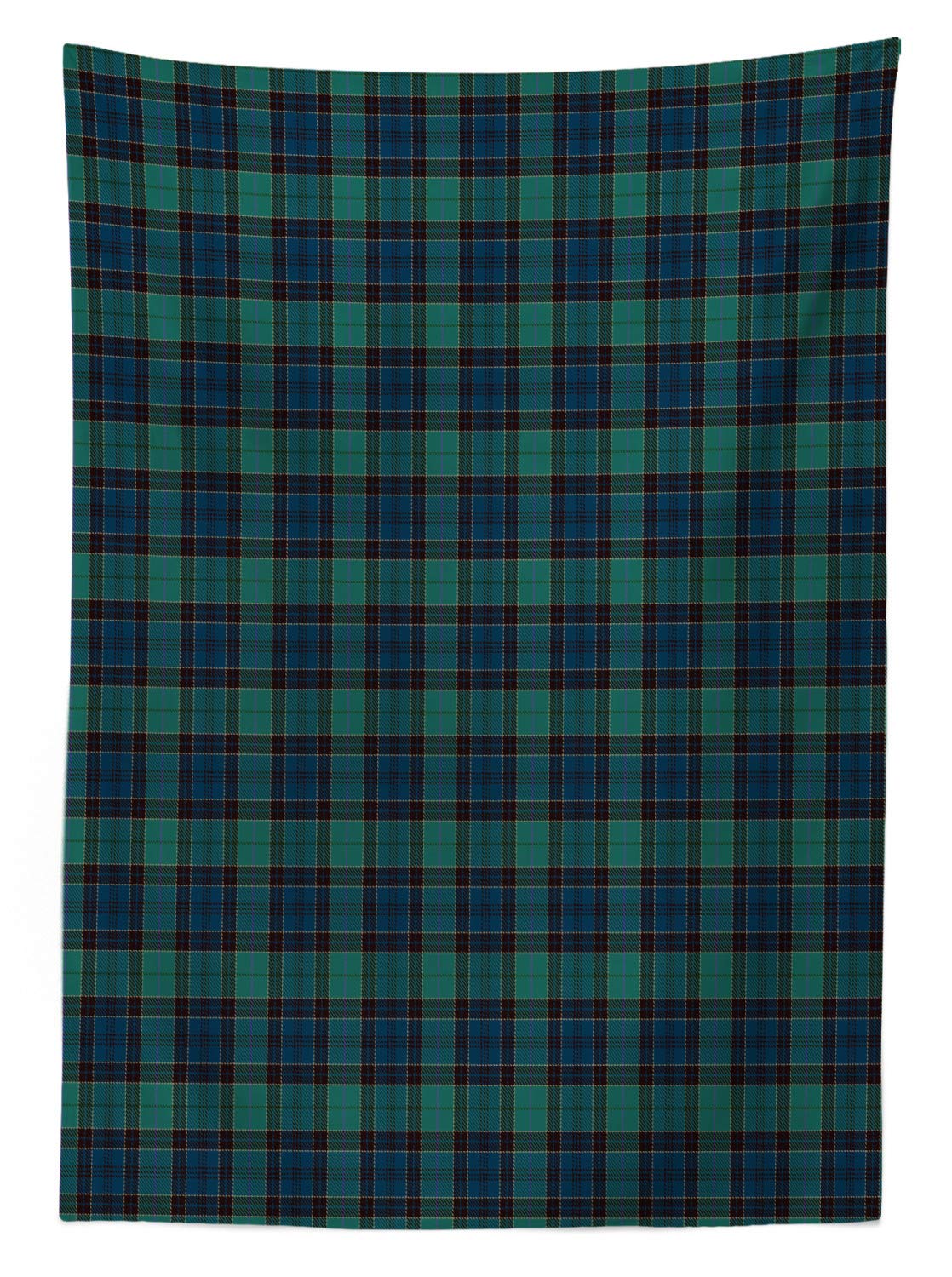 ABAKUHAUS Schotse ruit Tafelkleed, Schotse Folklore Pattern, Eetkamer Keuken Rechthoekige tafelkleed, 140 x 240 cm, Dark Green Black