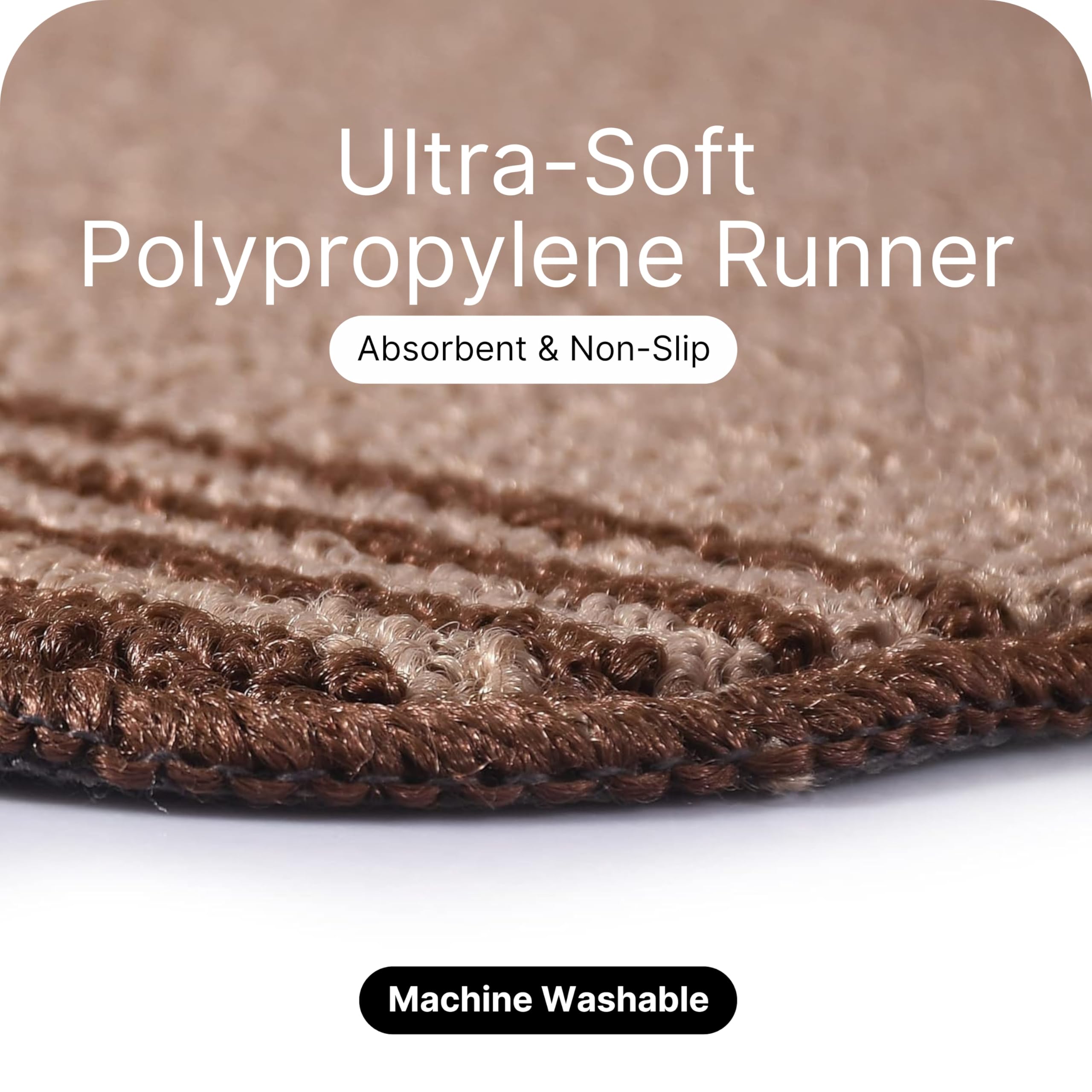 Saral Home Power Soft PP Yarn Durable & Washable Multipurpose Runner for Home/Kitchen/Living Area/Lobby/Office Entrance with Anti Skid Backing (Beige, 40 Cm X 180 Cm) 2