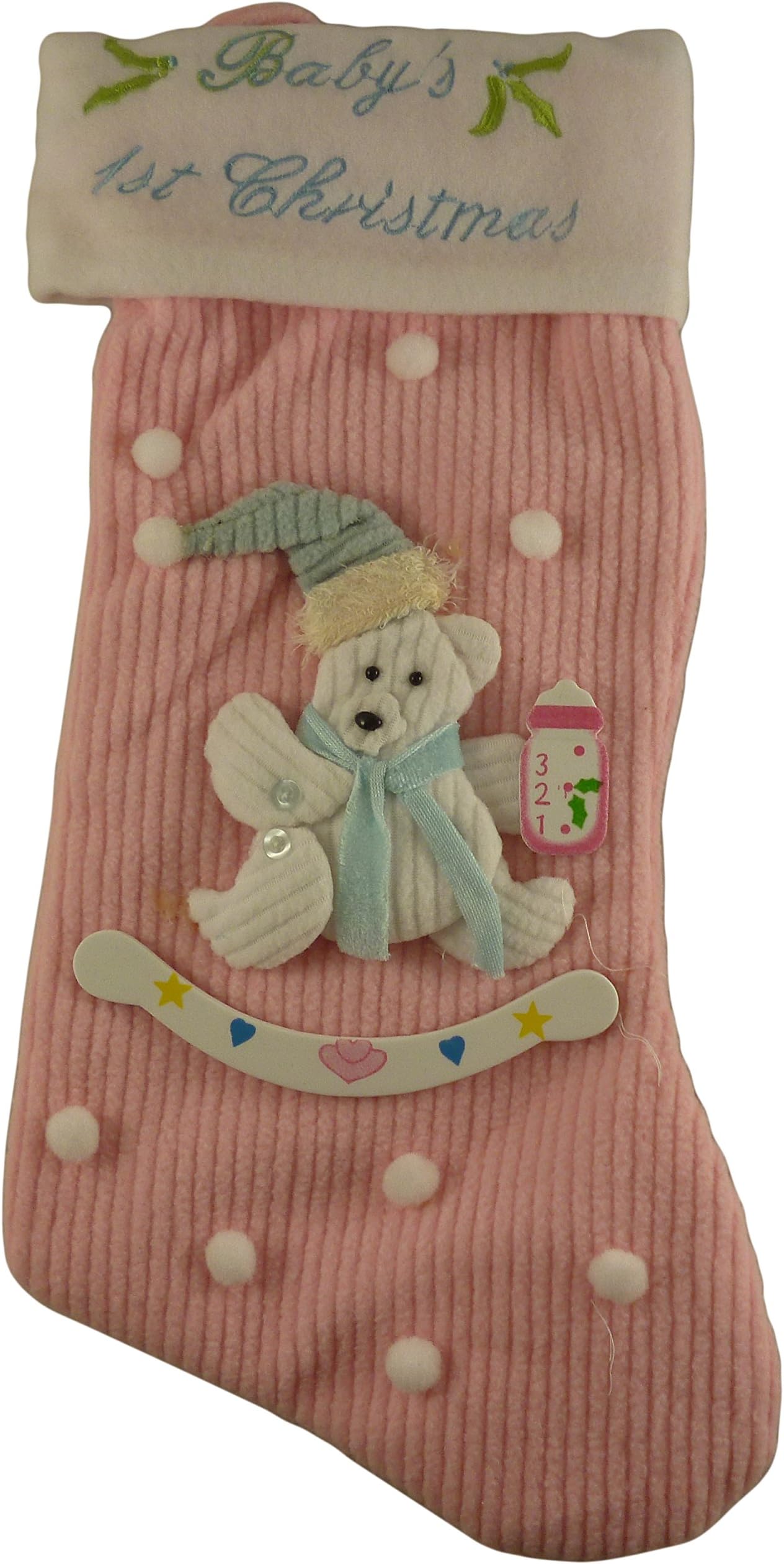 Toyland 38cm Babies 1st Christmas Stocking - Baby Girl - Christmas Stocking