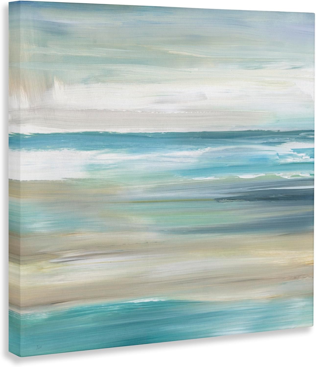 Stupell Industries 'Abstract Beach Sand Ocean Waves', Canvas Art, 24 x 24 Inches, Easy to Hang and Sturdy, Made in USA, by Nan