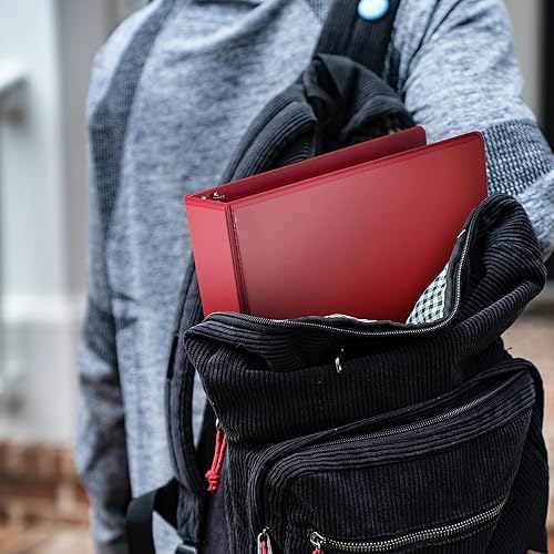 Vista 33 de Samsill Carpeta duradera de 1.5 pulgadas, fabricada en los Estados Unidos, carpeta de anillos en D, carpeta transparente personalizable, color Negro