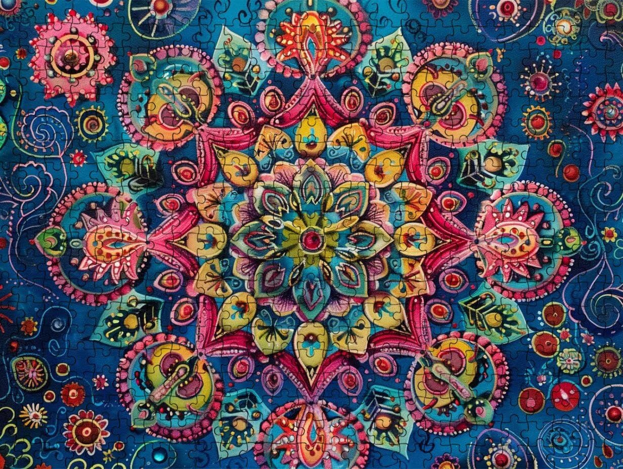 Puzzle 2000 Pezzi, Fiori Mandala 3D Puzzle per Adulti Impegnativo, Educa Puzzles Artistico, Divertente E Stimolante Puzzles Decorativo per La Famiglia, Come Regalo e Decorazione Pareti R6KH-564