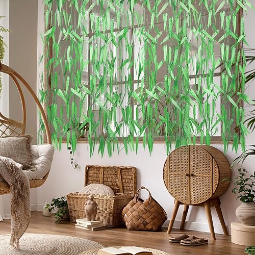 Miniatura 6 de Riceshoot 200 piezas de enredaderas artificiales de 6 pies de hojas colgantes artificiales, enredaderas falsas, guirnalda de sauce sintético para