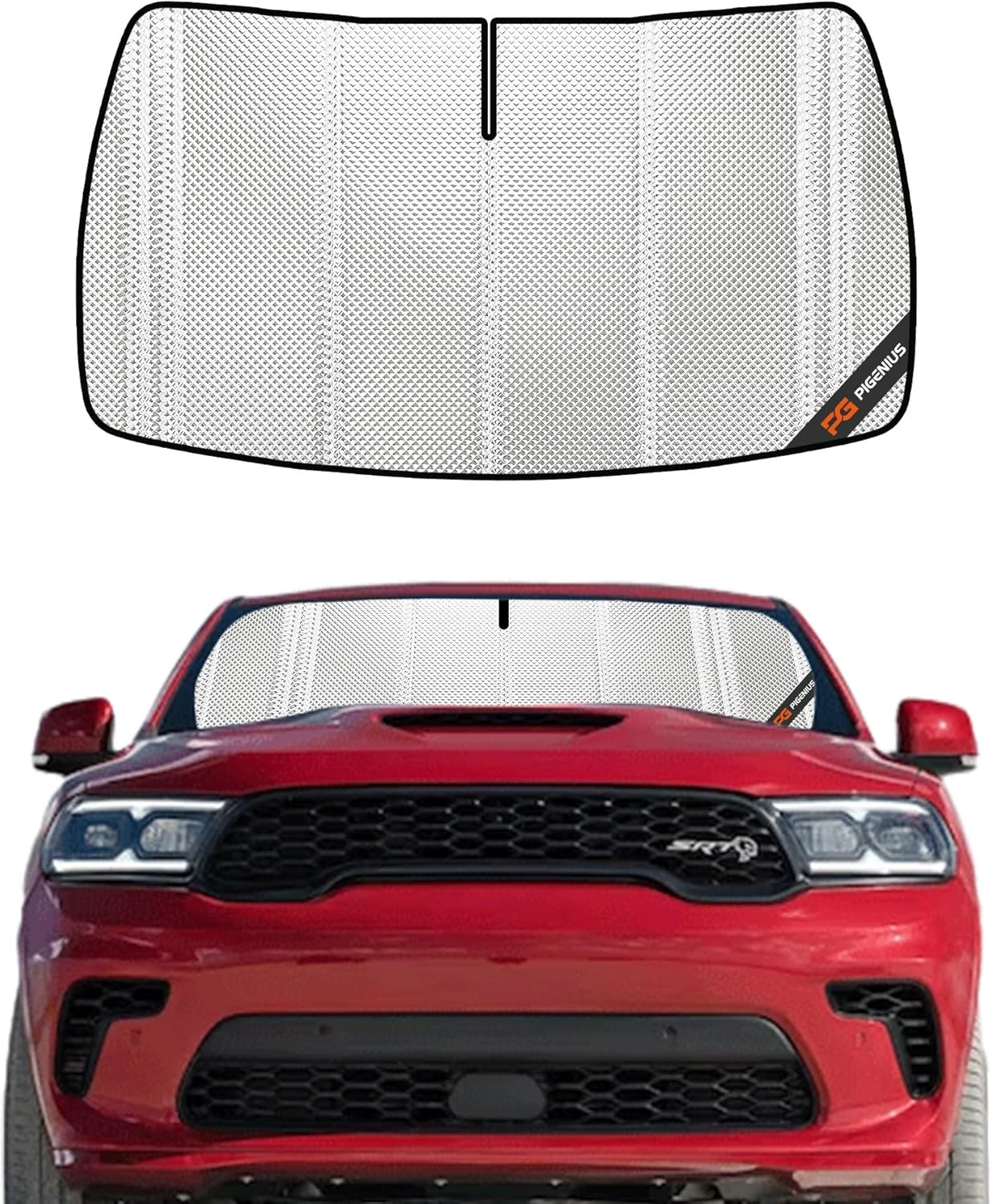 Windshield Sun Shade for Dodge Durango 2021-2025. Full Coverage Rearview Mirror Shade for Ultimate Protection 2021-2025 Durango Shiny Silver?Upgrade?