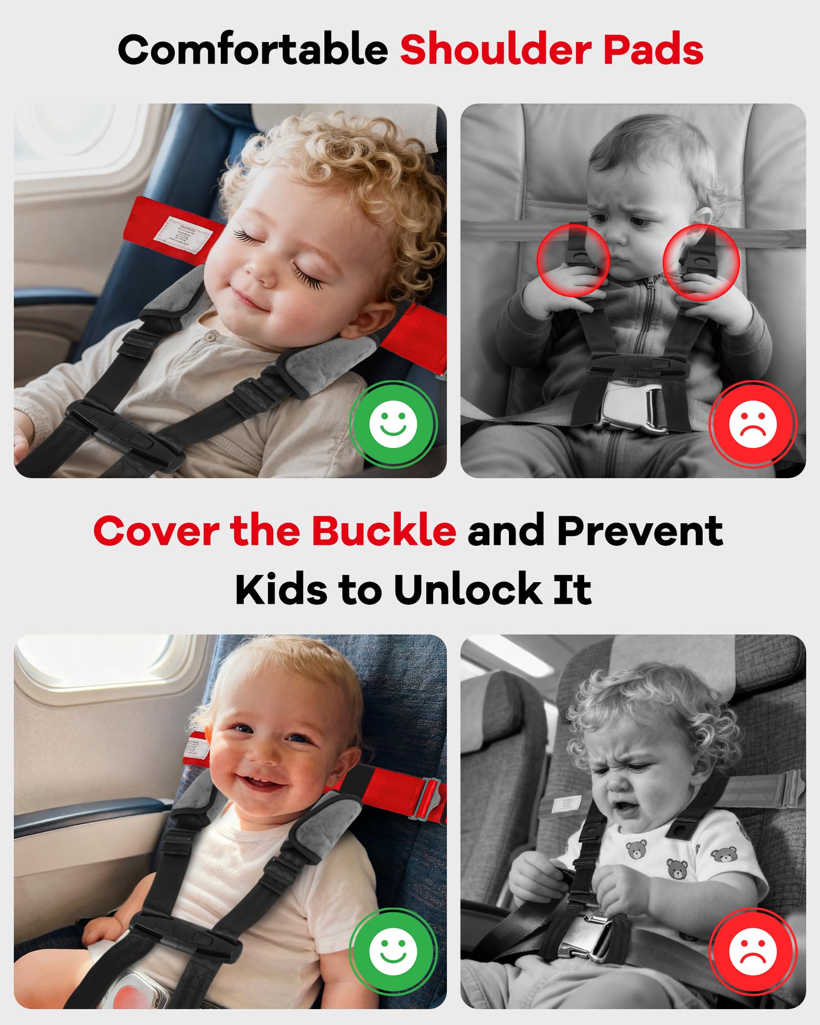 Arnés de seguridad para aviones infantiles, accesorios de viaje para niños y bebés