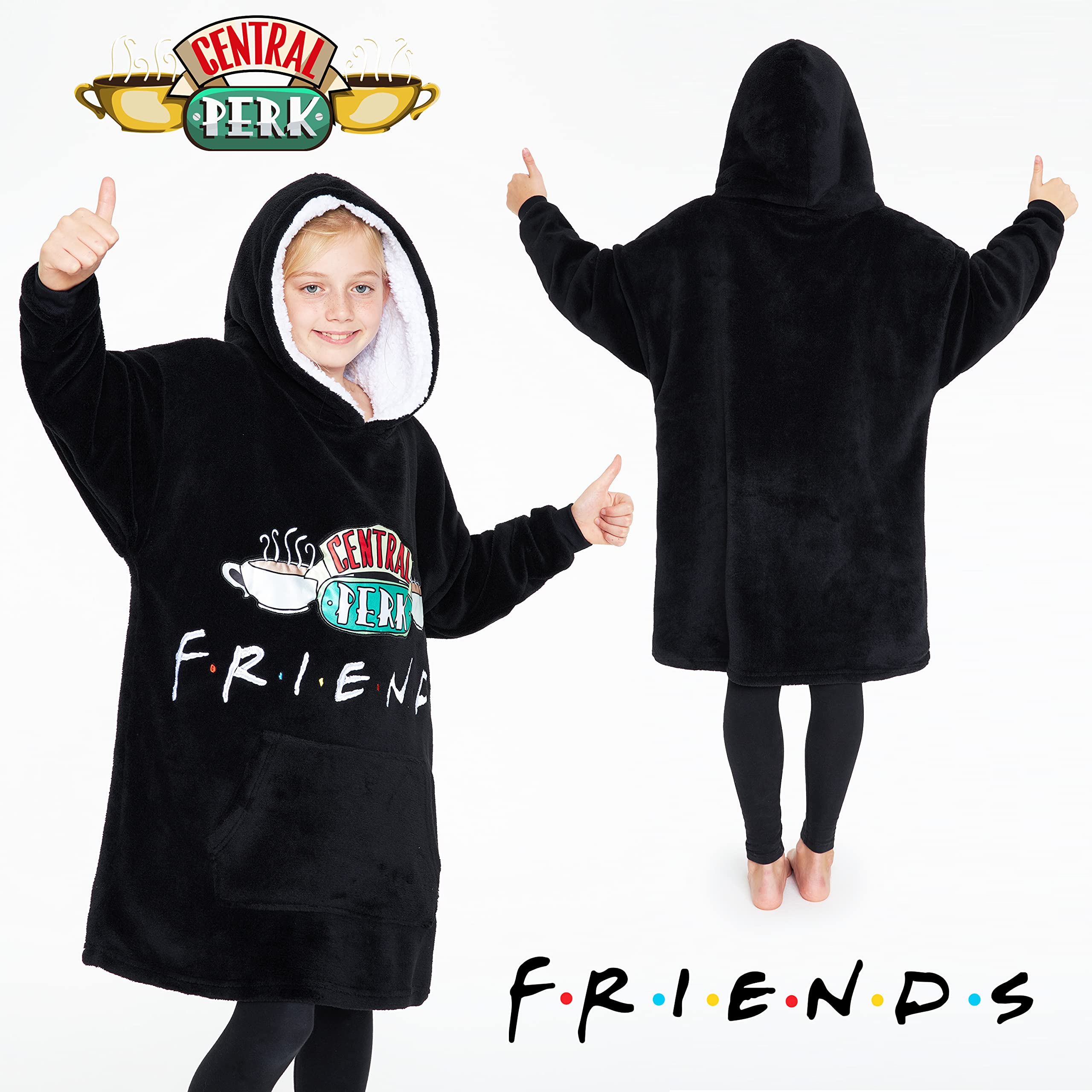 FRIENDS Sudadera Niña, Bata Manta con Mangas con Forro Polar de Central Perk