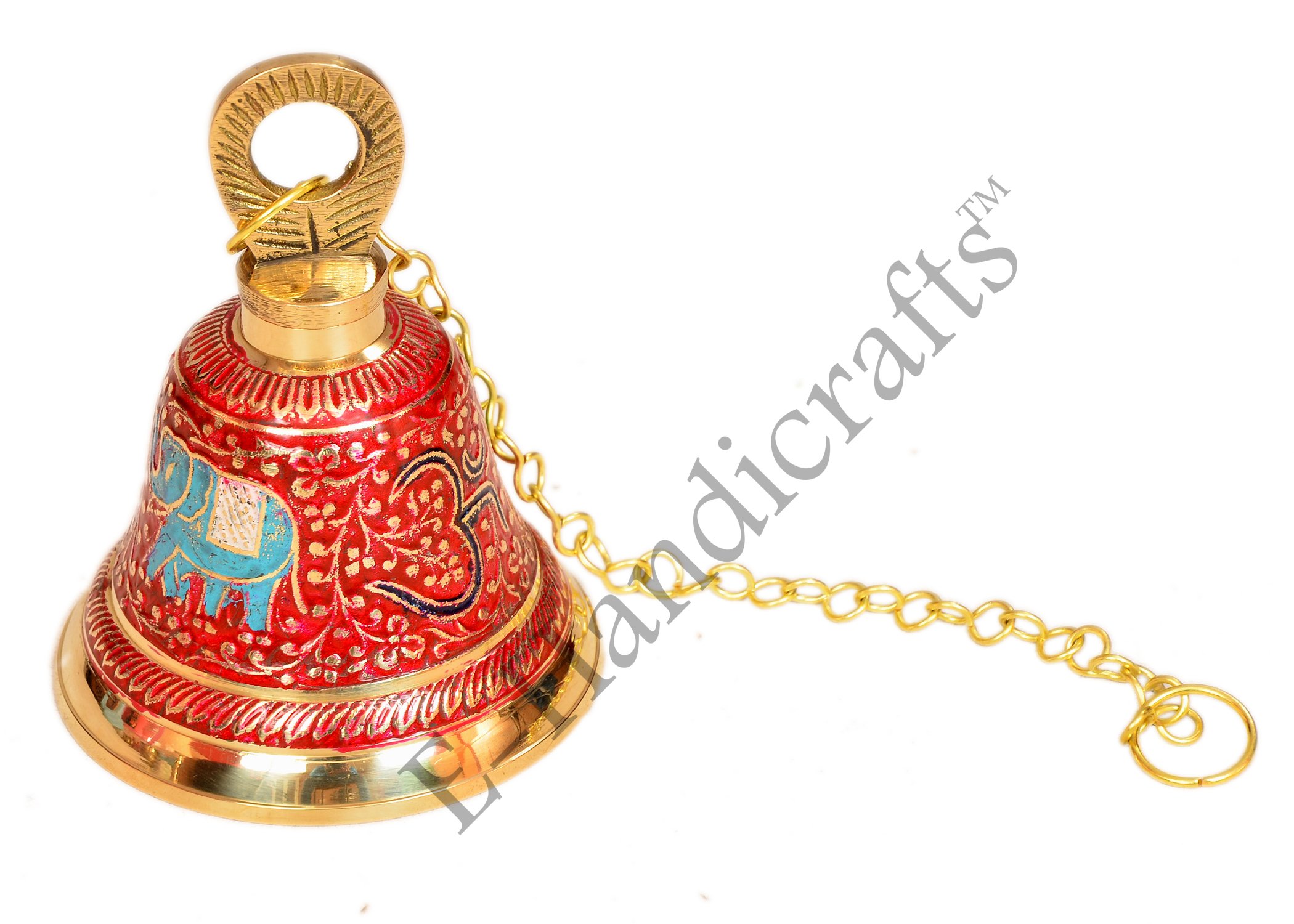E-Handicrafts Pooja Hanging Bell (5inch Height and 4inch Width with 20 cm Chain)