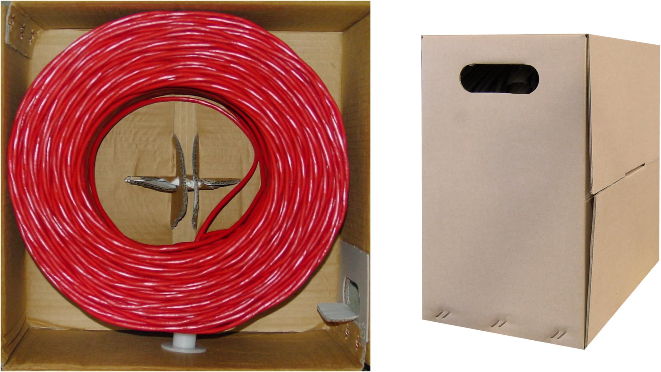 ACCL, 1000 ft, Bulk Cat6 RED Ethernet Cable, Solid, UTP (Unshielded Twisted Pair), Pullbox