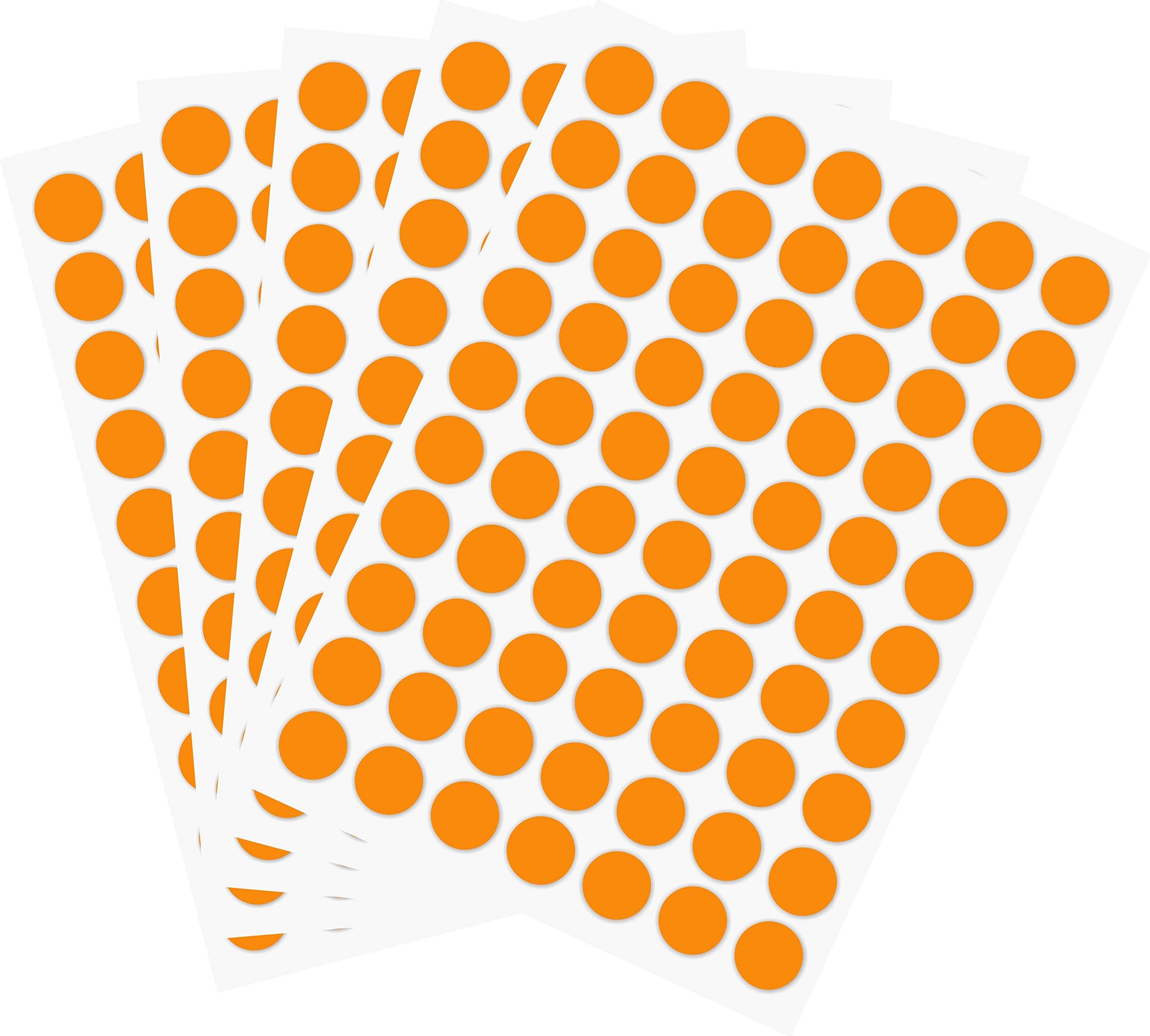 PARLAIM 1050 PCS 3/4 Inch Round Color-Code Dot Stickers, Color Coded Circle Stickers for Classroom, Office (Fluorescent Orange)