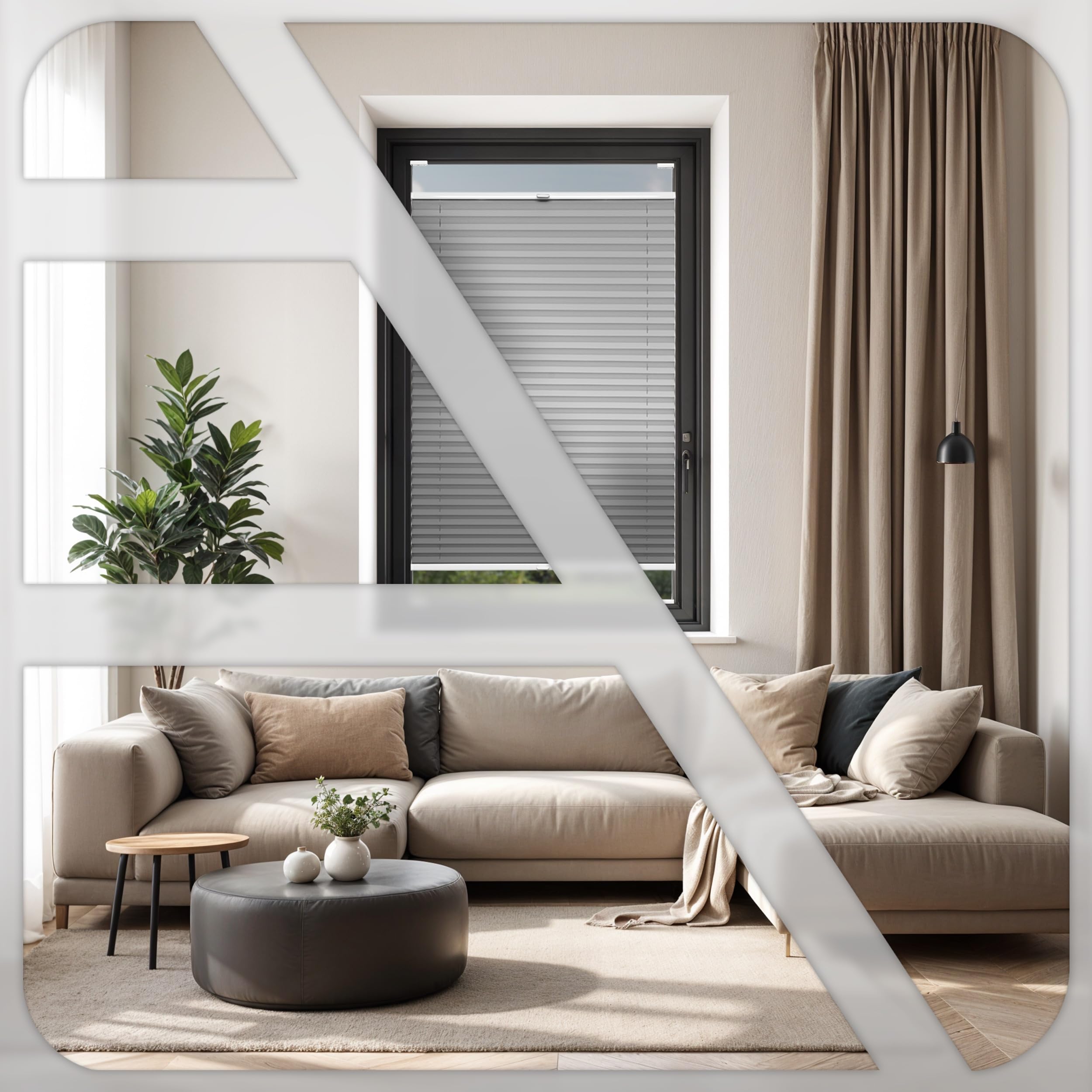 Store plissé avec perçage – Largeur 115 cm Hauteur 200 cm – Blanc – Store intérieur de Protection Solaire pour fenêtre