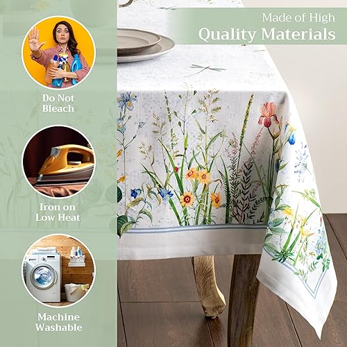 Miniatura 3 de Maison d' Hermine - Mantel cuadrado decorativo de algodón para comedor, hogar, granja, fiestas, exteriores y boda, bohemio, ideal para primavera y
