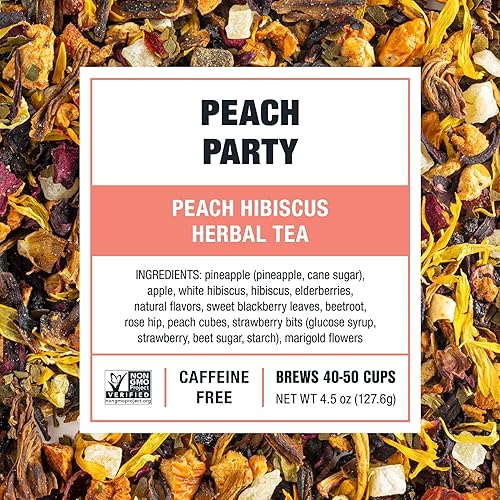 Miniatura 3 de Tiesta Tea - Fiesta de melocotón  Té de hierbas de hibisco de melocotón  Mezcla de té de hojas sueltas de primera calidad  Té de frutas sin cafeína