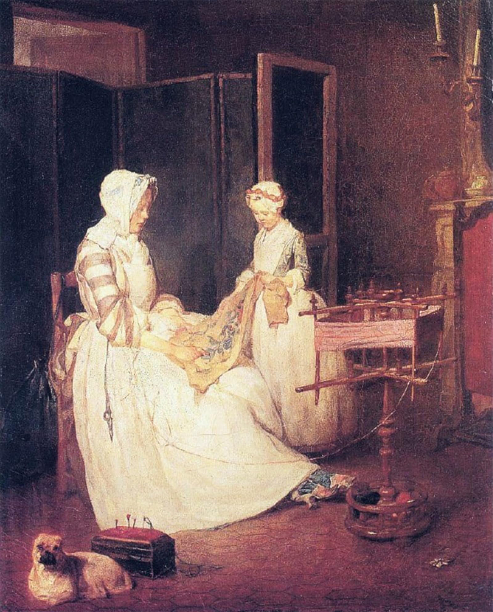 POSTERIIk Famous Print Pop Art Wall Art Graffiti the Diligent Mother by Jean-baptiste-simeon Chardin Art Prints for Home Decor 60x90cm