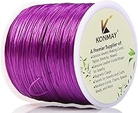 Vista 34 de KONMAY Cuerda elástica de elastano marrón de 0.031 in, cordón elástico suave para abalorios, 450 yardas para pulseras, collares y fabricación