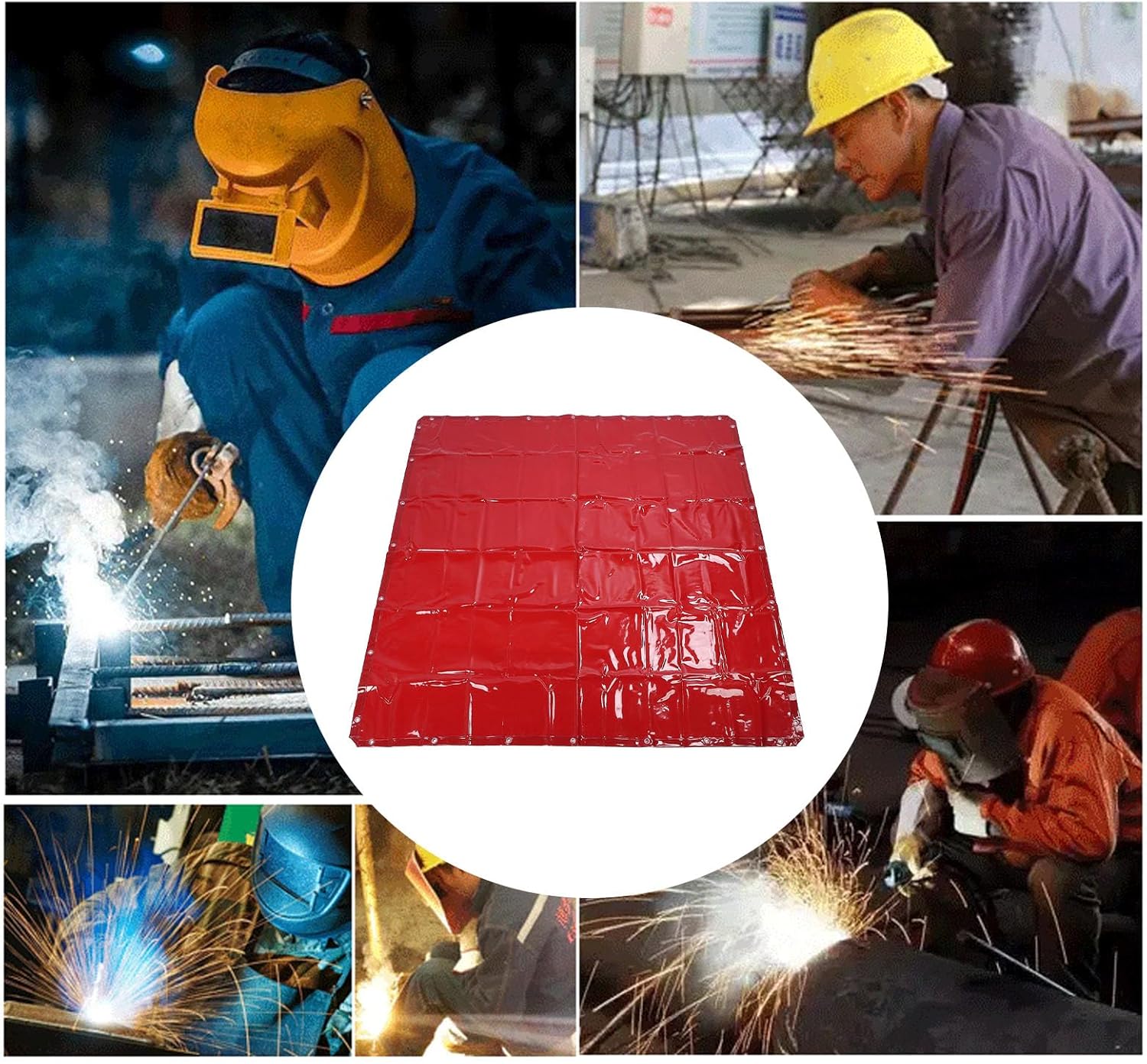 Fafeicy Welding Screen Welding Protection Curtain Level 6 Polyethylene with Hanging Holes for Workshop Industrial Automotive Shipyard