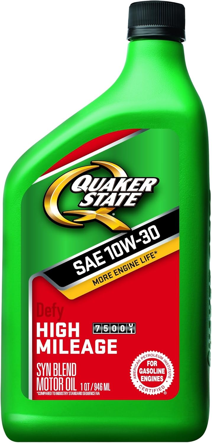 Quaker State High Mileage 10W-30 Motor Oil - 1 Quart (Pack of 6)