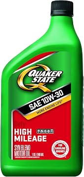 Quaker State High Mileage 10W-30 Motor Oil - 1 Quart Pack of 6