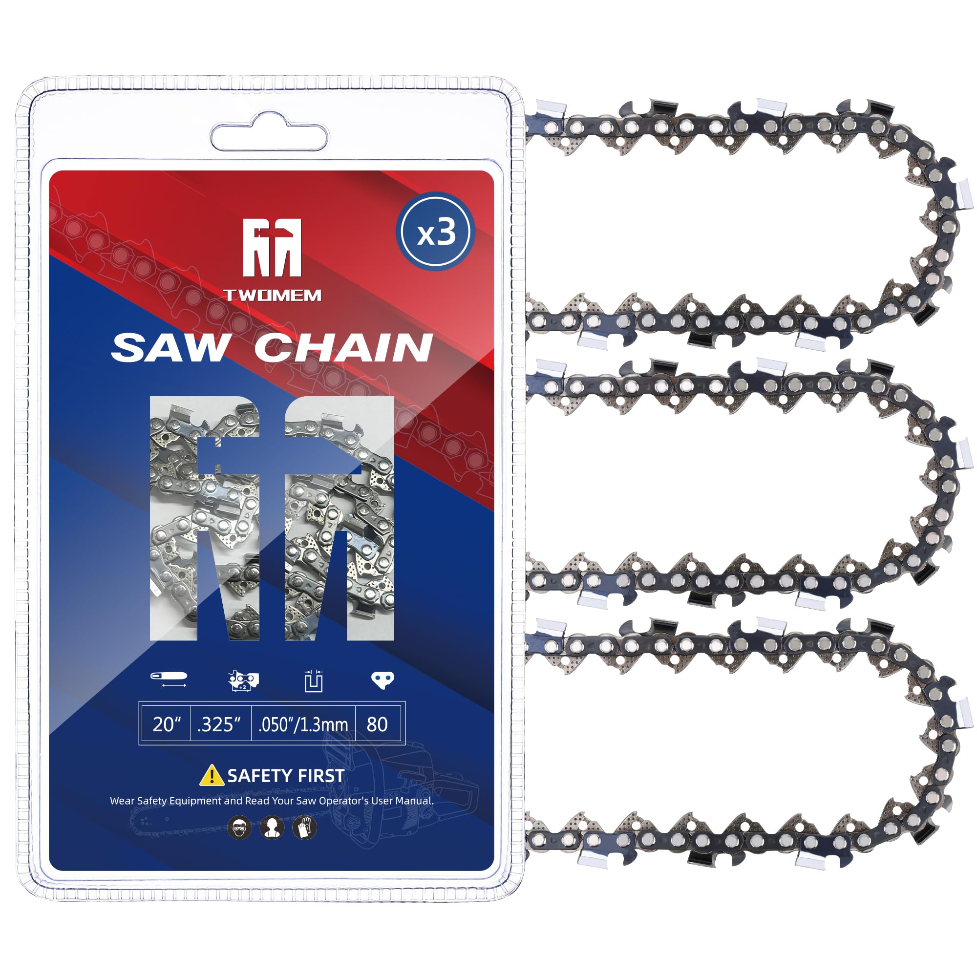 Amazon.com: 3 Pack 20 Inch Chainsaw Chain 80 Drive Links .325