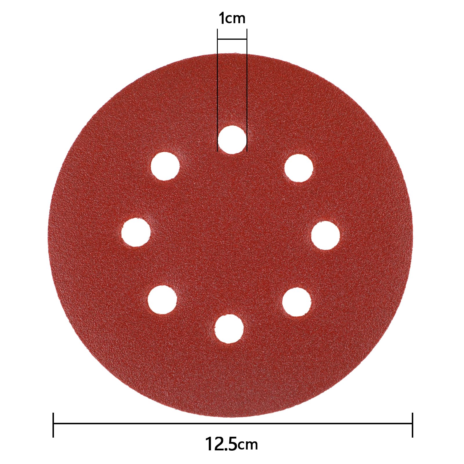 80 sztuk papieru ściernego o średnicy 125 mm z rzepem, 8 otworów, dostępne w różnych granulacjach, do szlifierki ekscentrycznej o średnicy 125 mm, 10x 40/60/80/100/120/150/180/240 ziarnistość