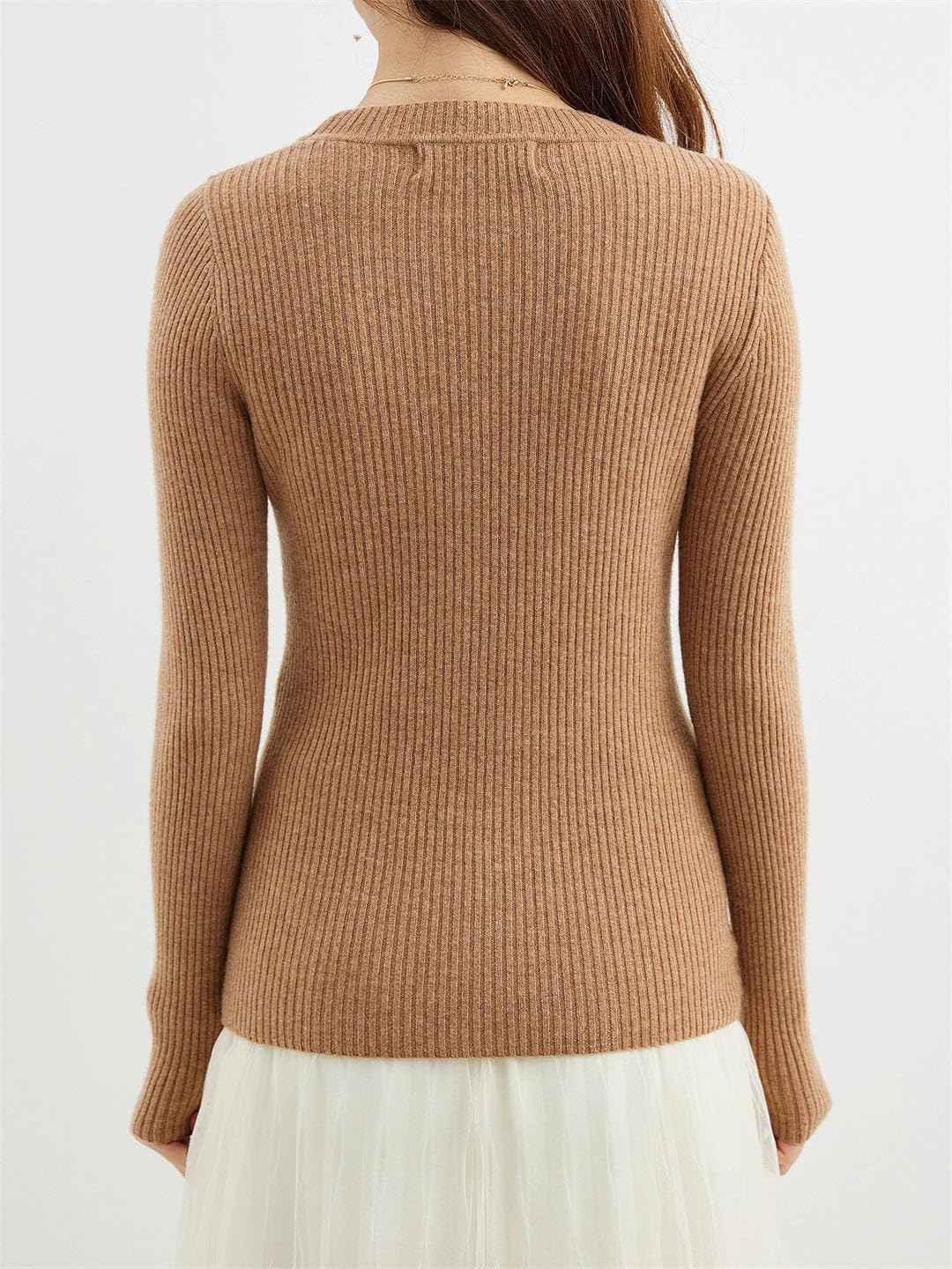 Maglione da donna a collo alto in lana lavorato a maglia a maniche lunghe caldo top